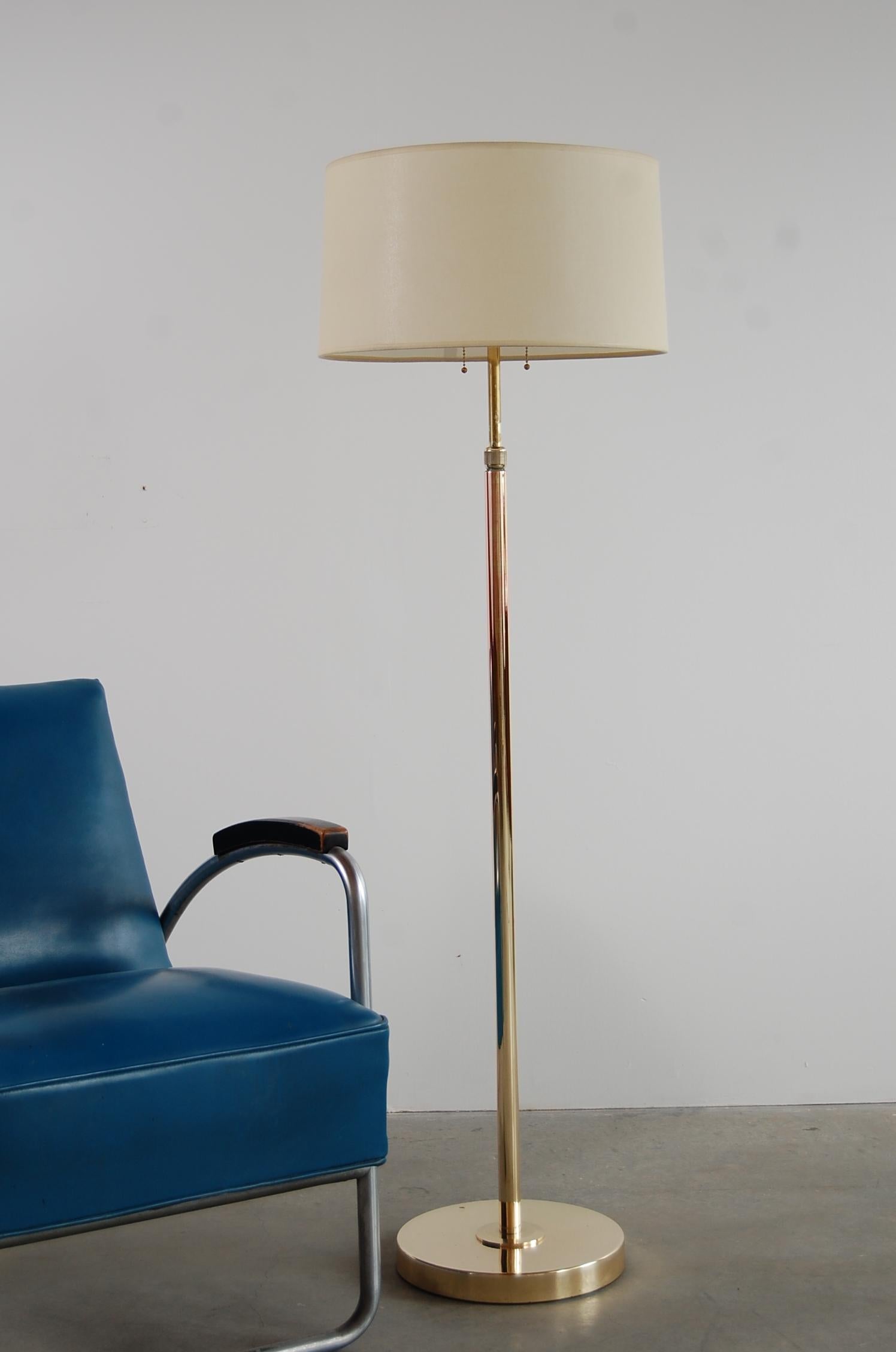 Mid-Century Modern Adjustable Brass Floor Lamp by Nessen Studios
