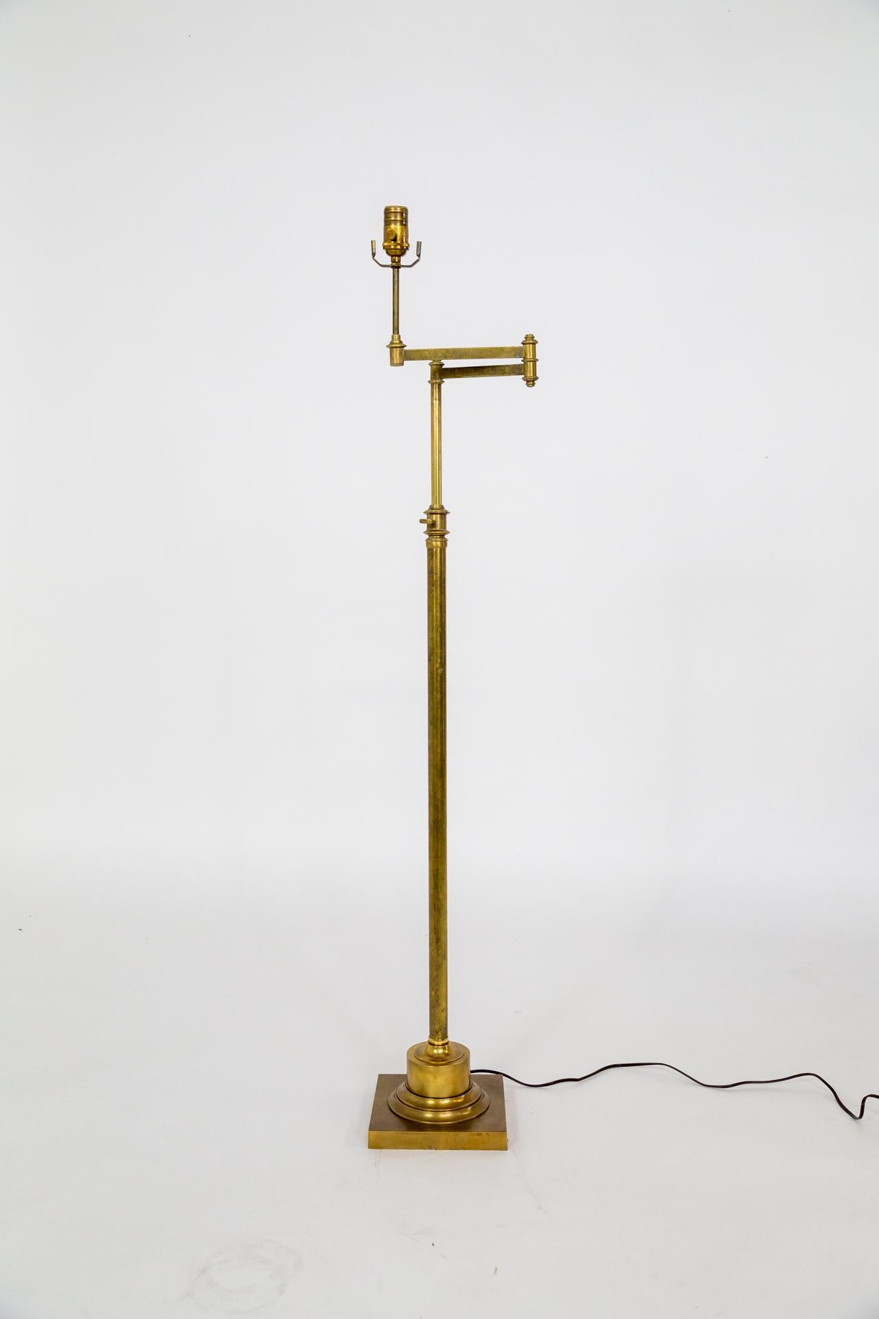 Adjustable Brass Floor Lamp For Sale 2
