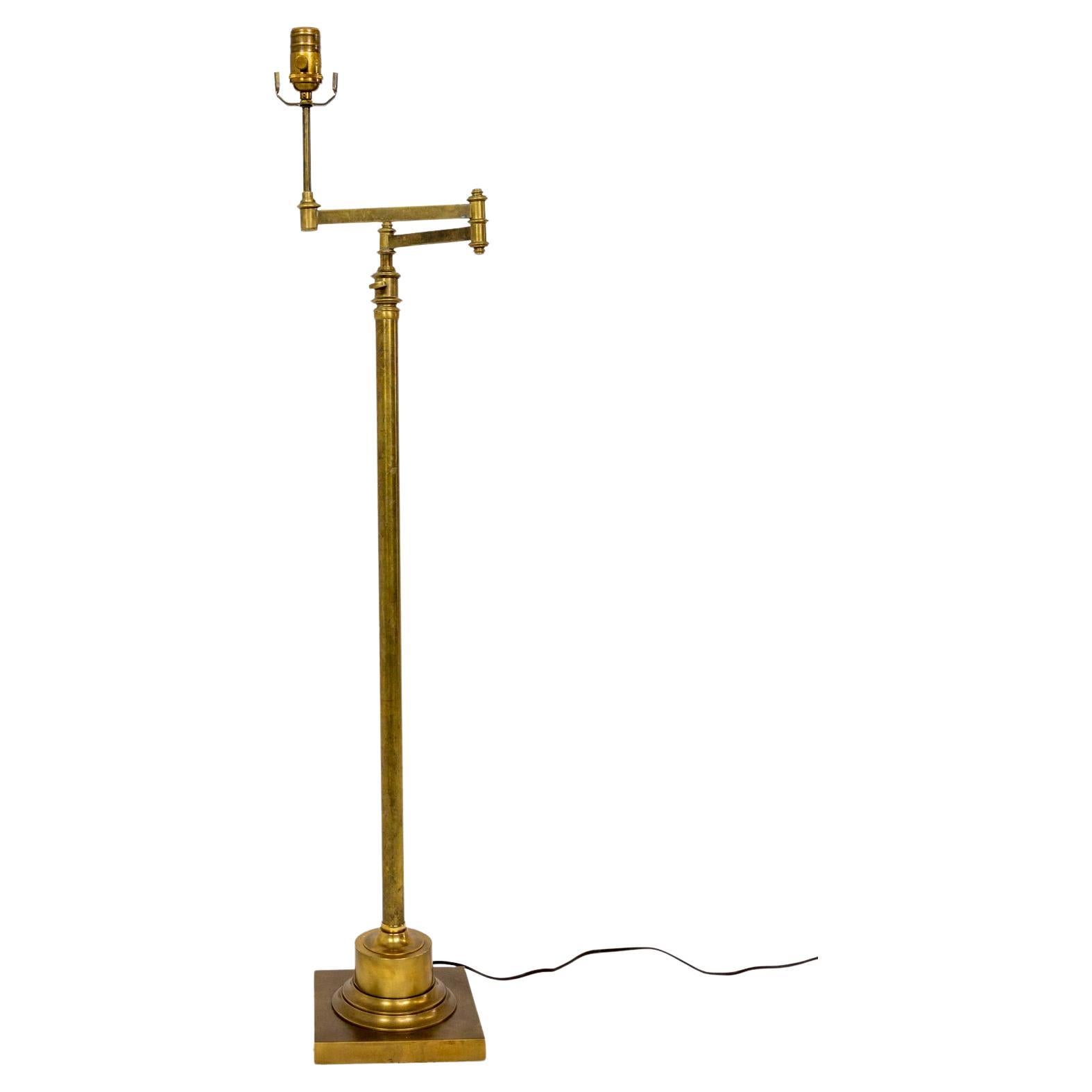 Adjustable Brass Floor Lamp For Sale