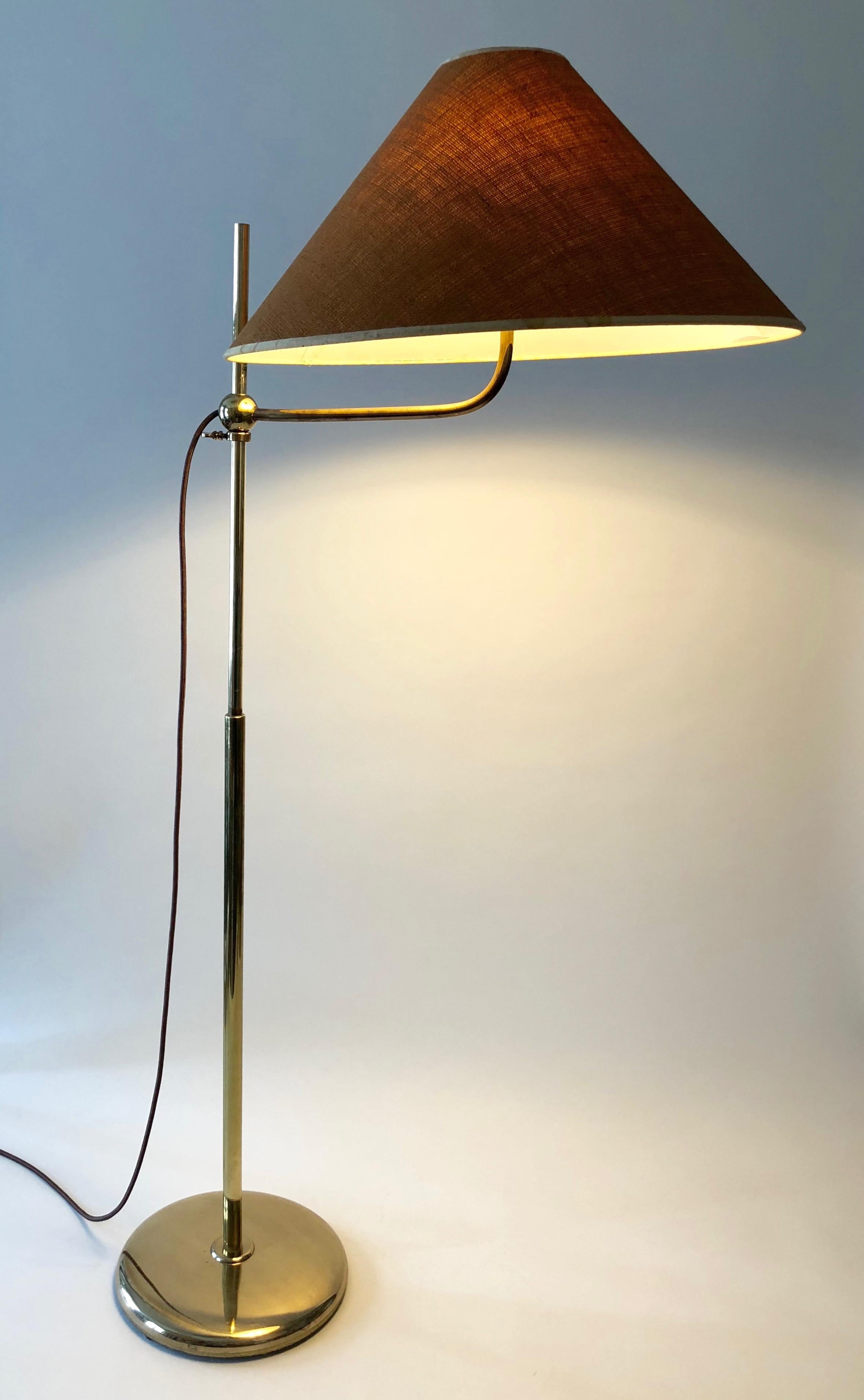 Adjustable Brass Floor Lamp from J. T. Kalmar, Made in the 1960s For Sale 4