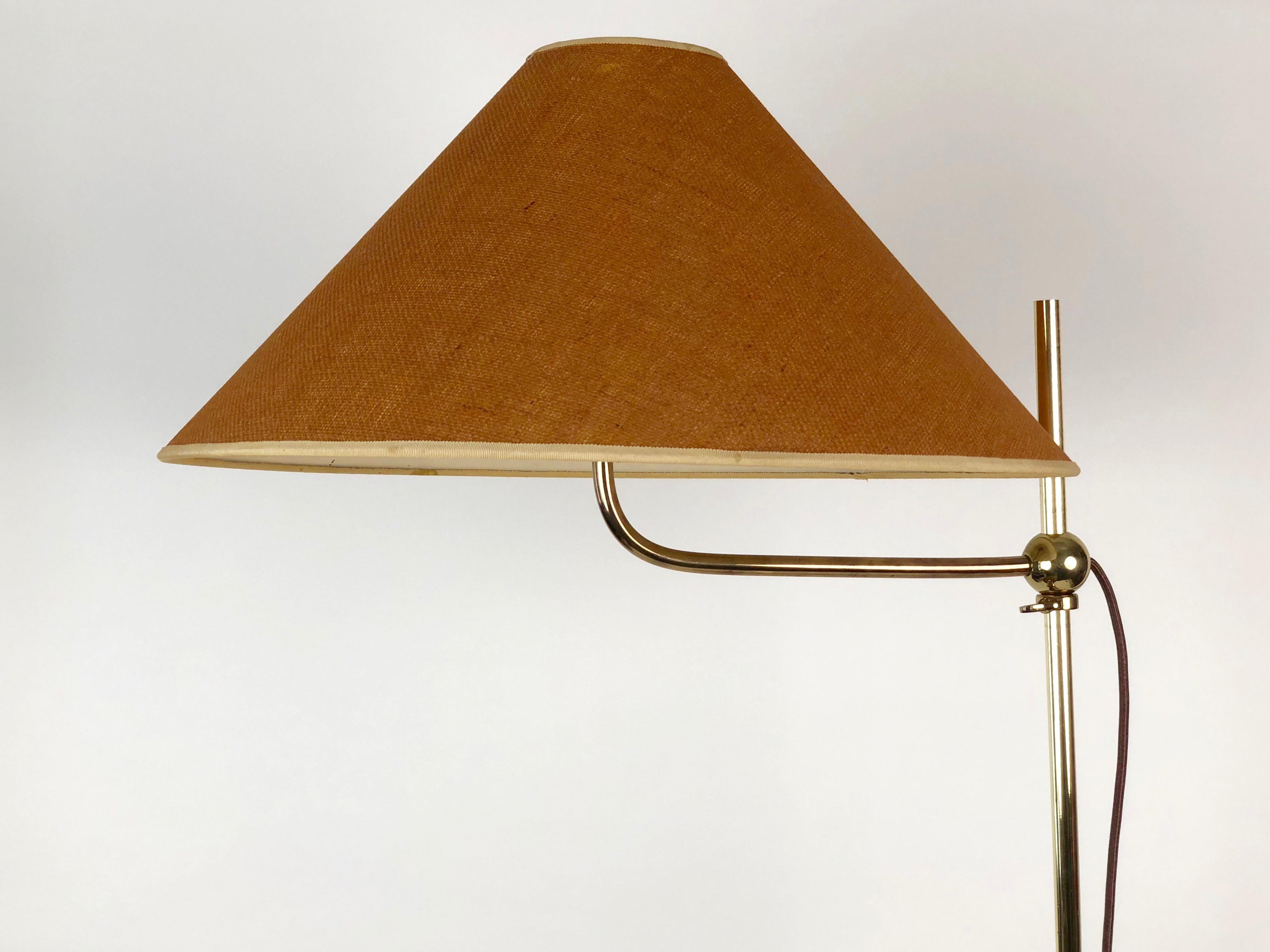 Austrian Adjustable Brass Floor Lamp from J. T. Kalmar, Made in the 1960s For Sale