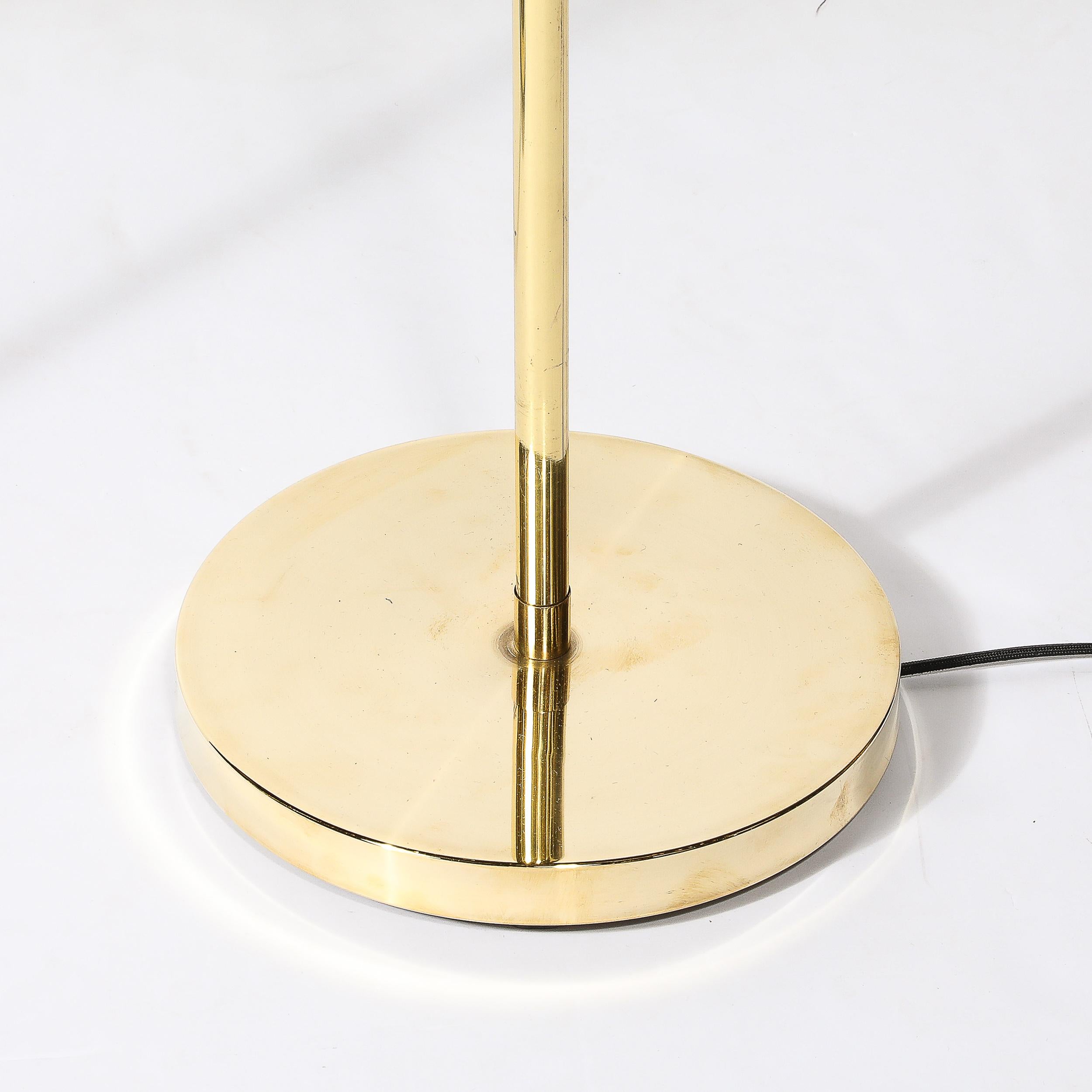 Adjustable Brass Floor Lamps W/Cylindrical Shades Manner of Cedric Hartman 8
