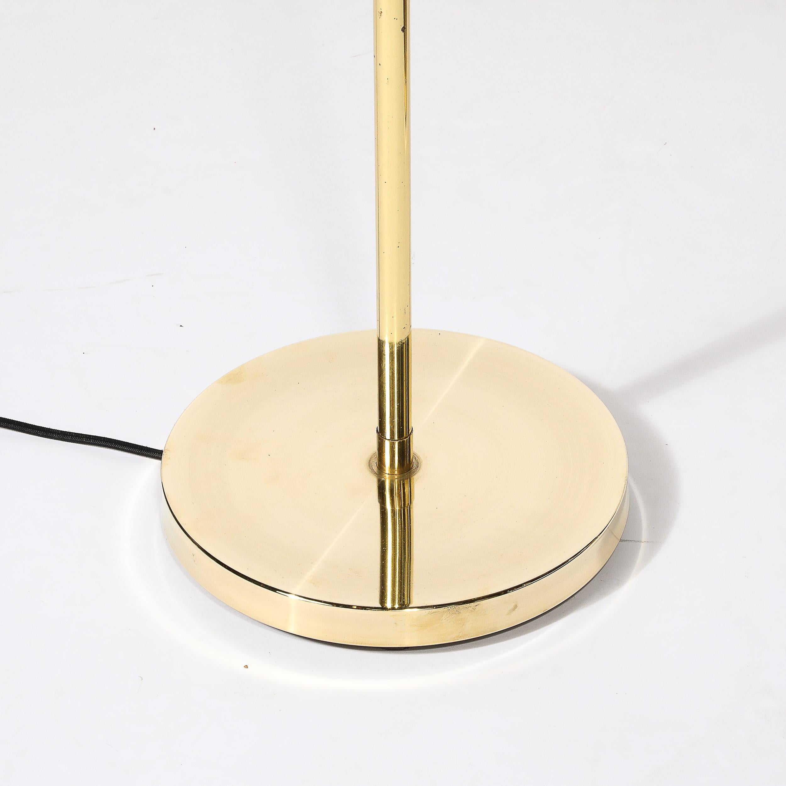 Adjustable Brass Floor Lamps W/Cylindrical Shades Manner of Cedric Hartman 9