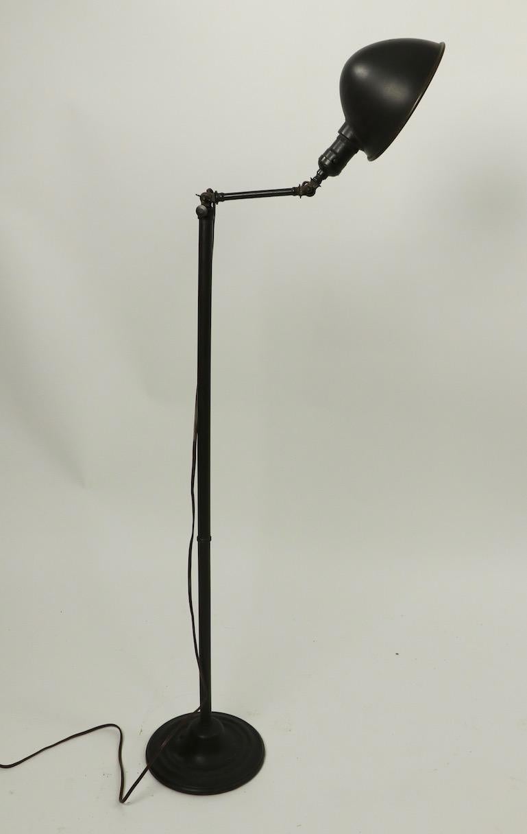 Adjustable Brass Industrial Task Angle Poise Floor Lamp 2