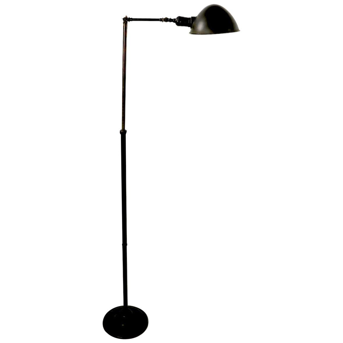Adjustable Brass Industrial Task Angle Poise Floor Lamp