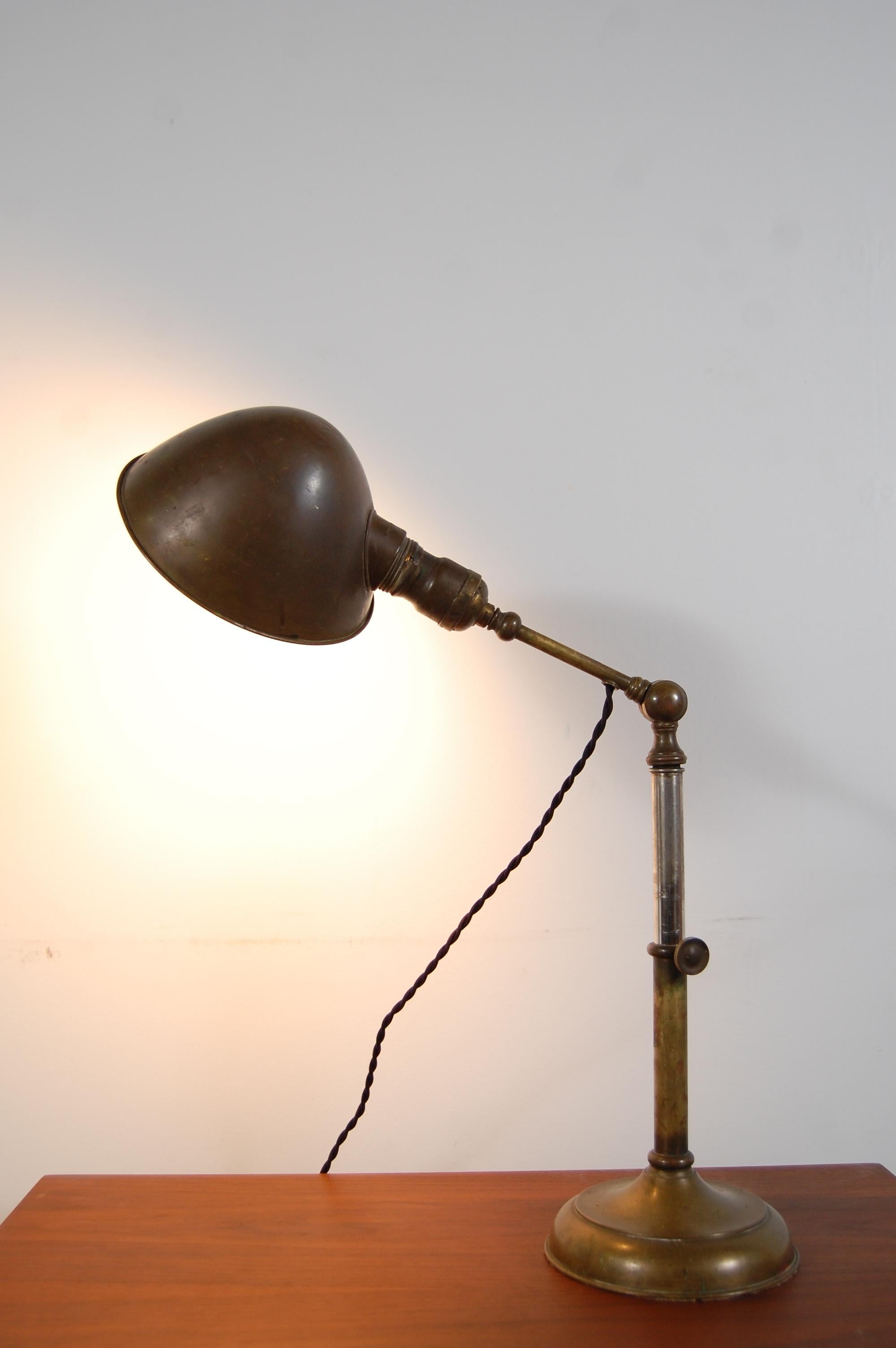 American Adjustable Brass Jeweler's Lamp