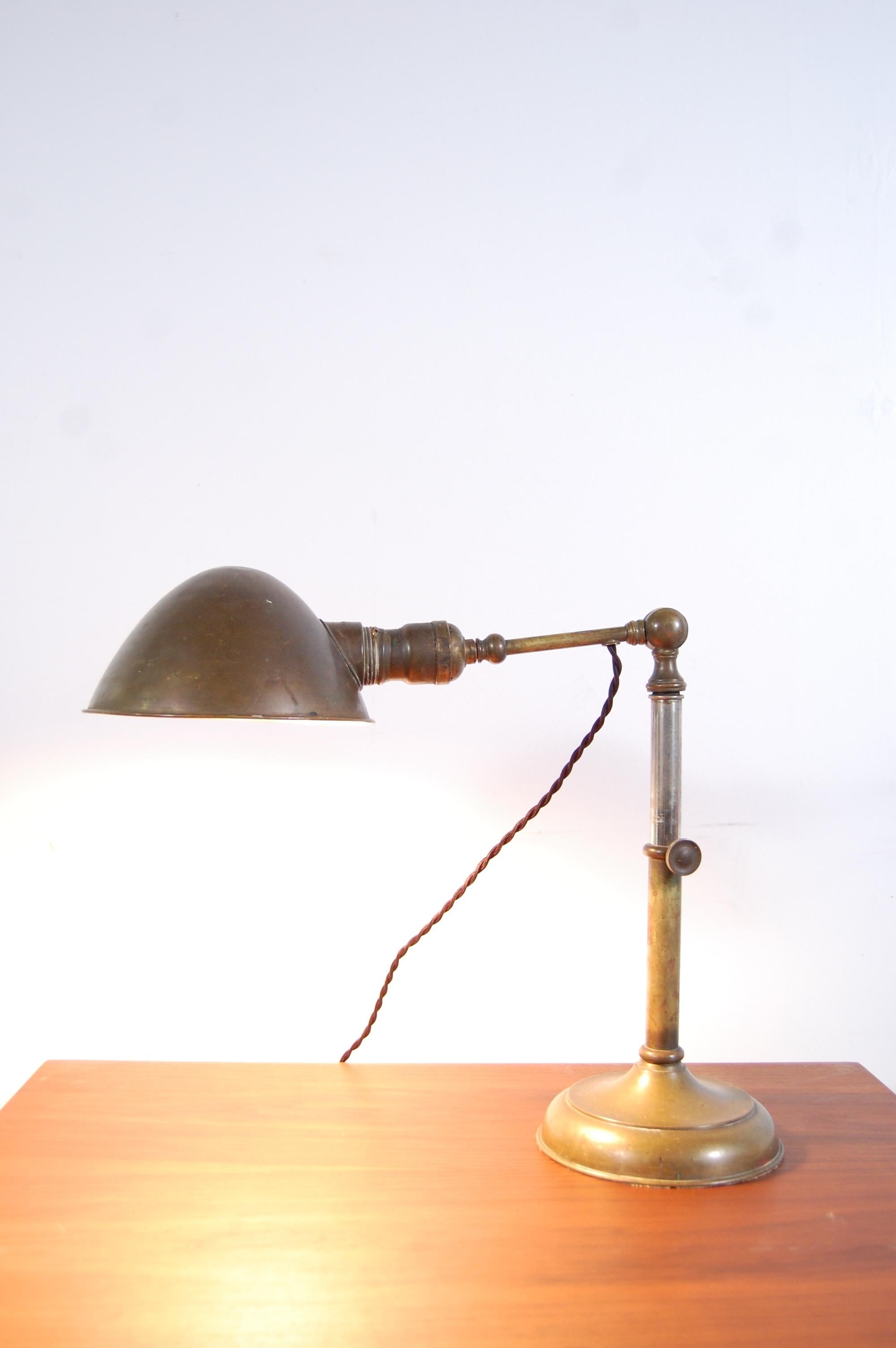 20th Century Adjustable Brass Jeweler's Lamp