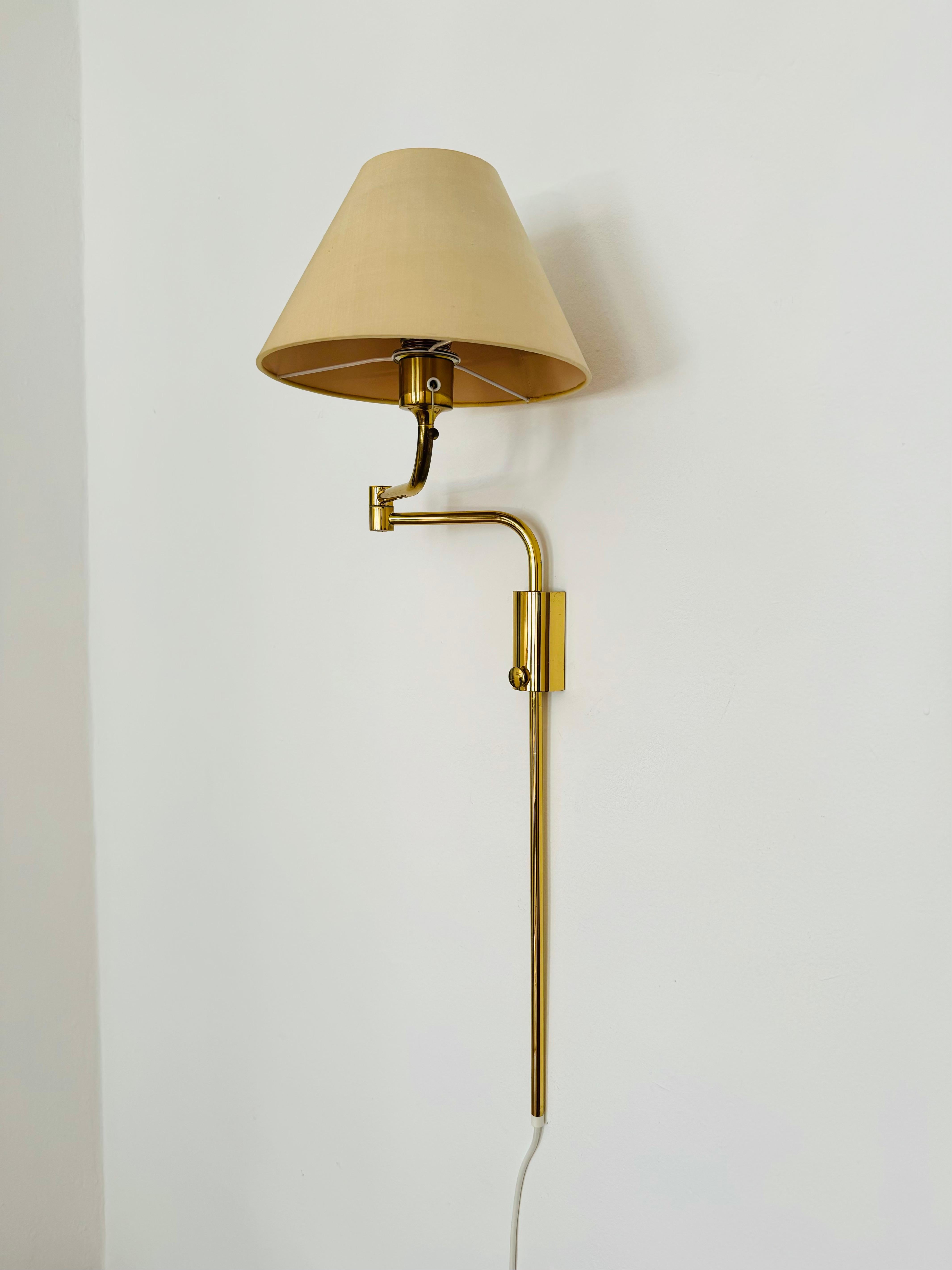 Mid-Century Modern Adjustable Brass Lesan Wall Lamp by Florian Schulz For Sale