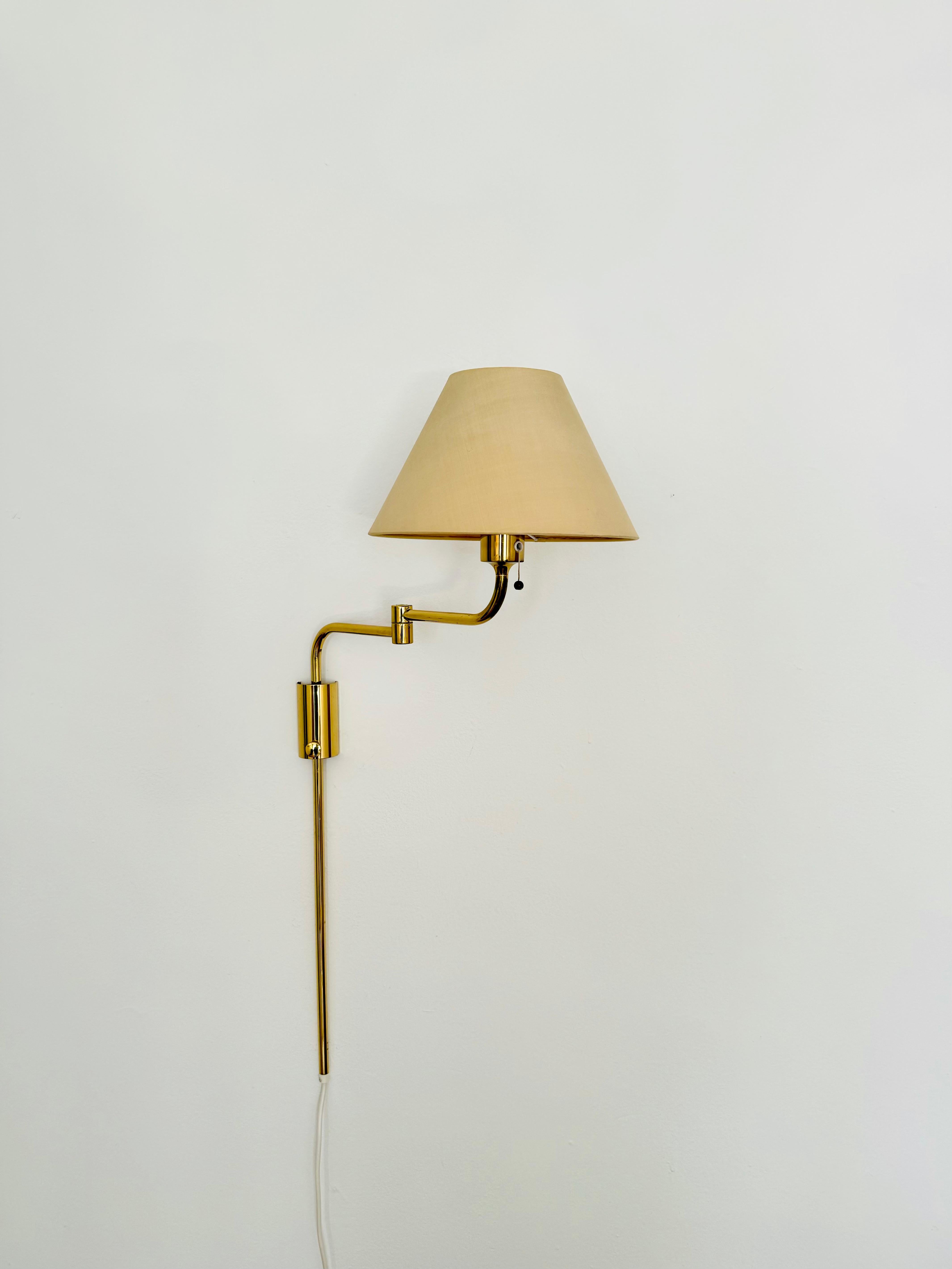 German Adjustable Brass Lesan Wall Lamp by Florian Schulz For Sale