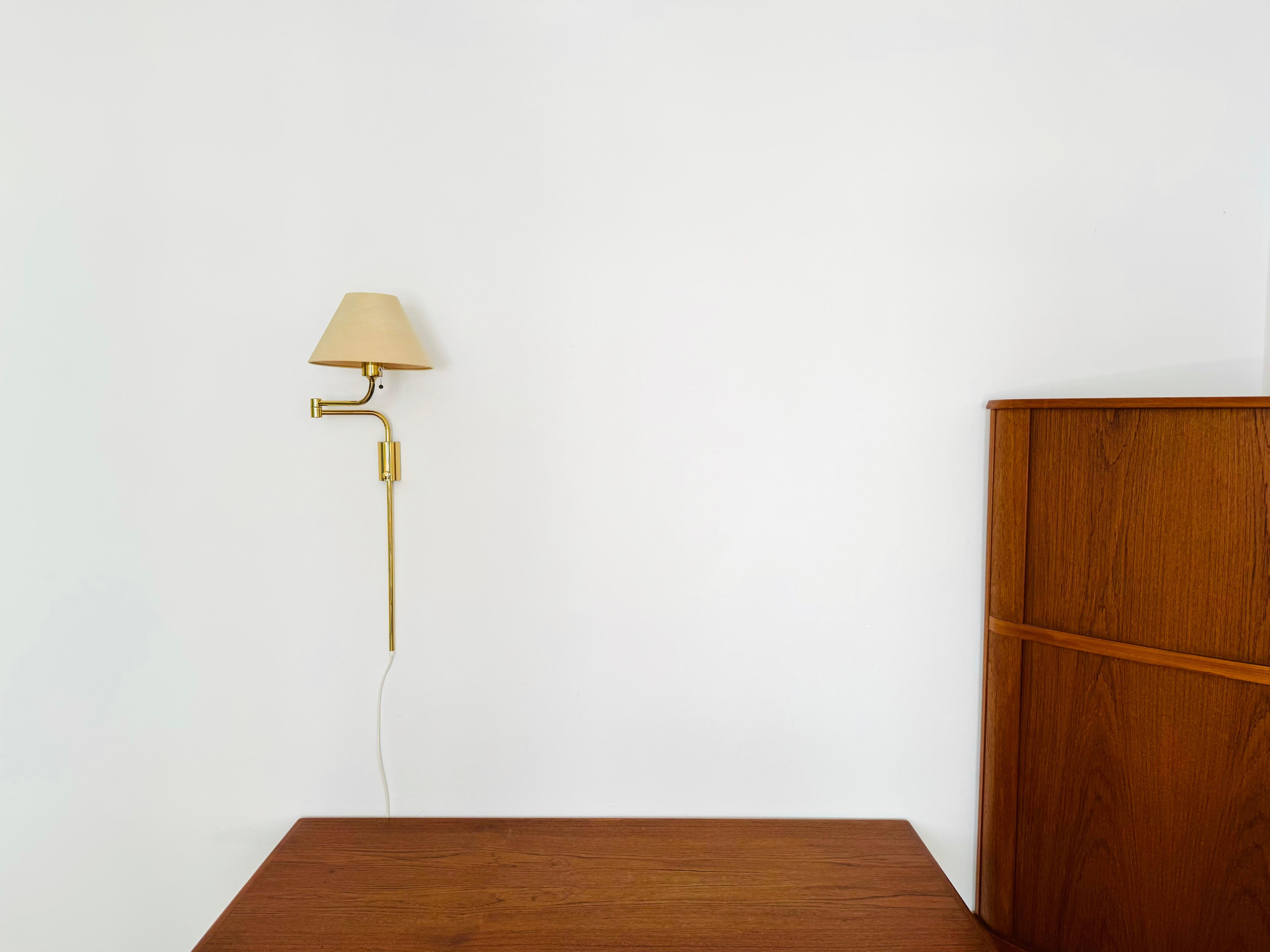 Late 20th Century Adjustable Brass Lesan Wall Lamp by Florian Schulz For Sale