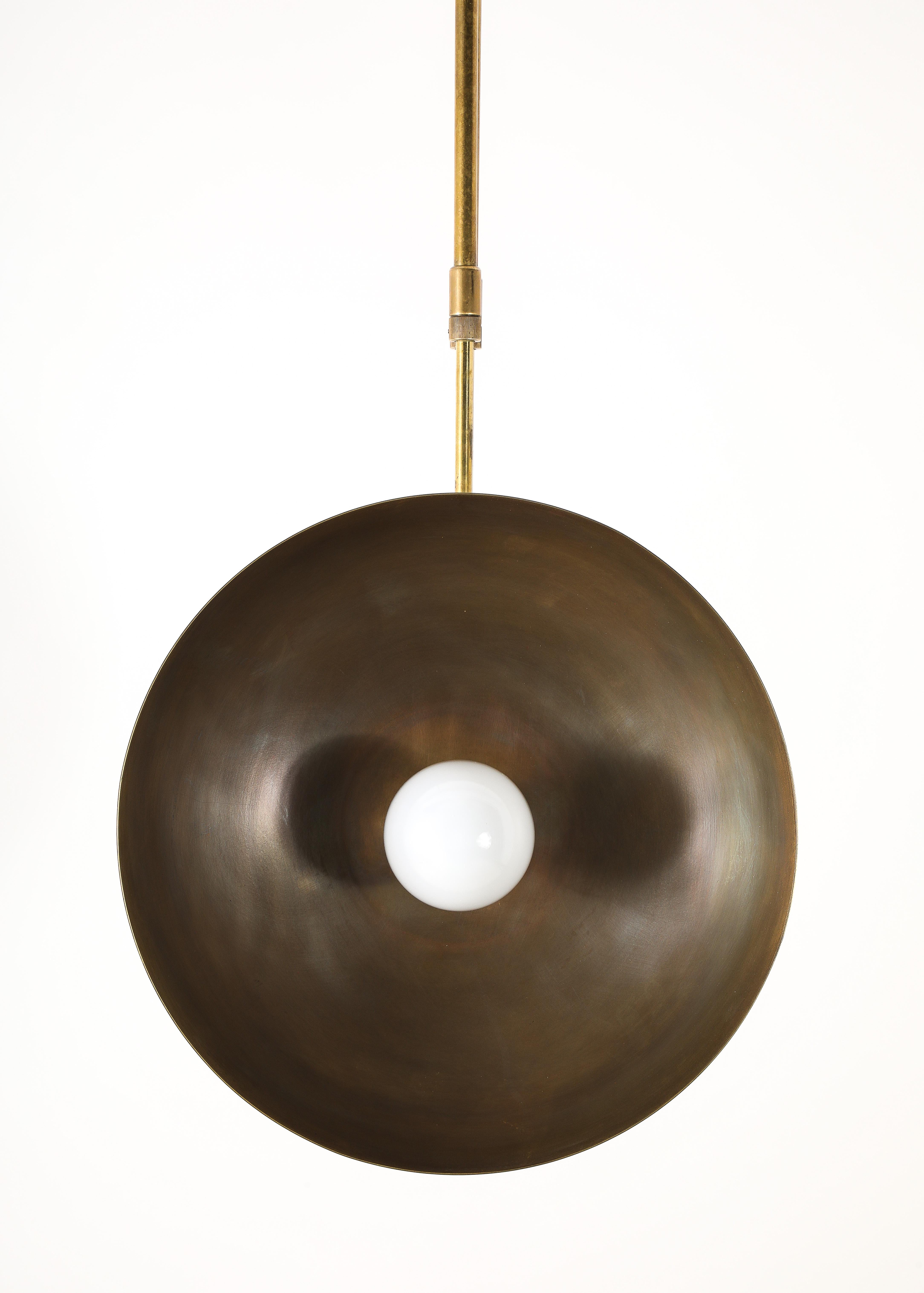 Adjustable Brass Pendant, France 1950's For Sale 7