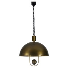 Adjustable Brass Pendant Lamp by Florian Schulz, 1970s Germany