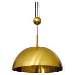 Adjustable Brass Pendant Lamp with Counterweight by Florian Schulz