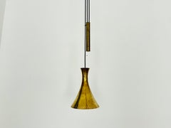 Adjustable Brass Pendant Lamp with Counterweight