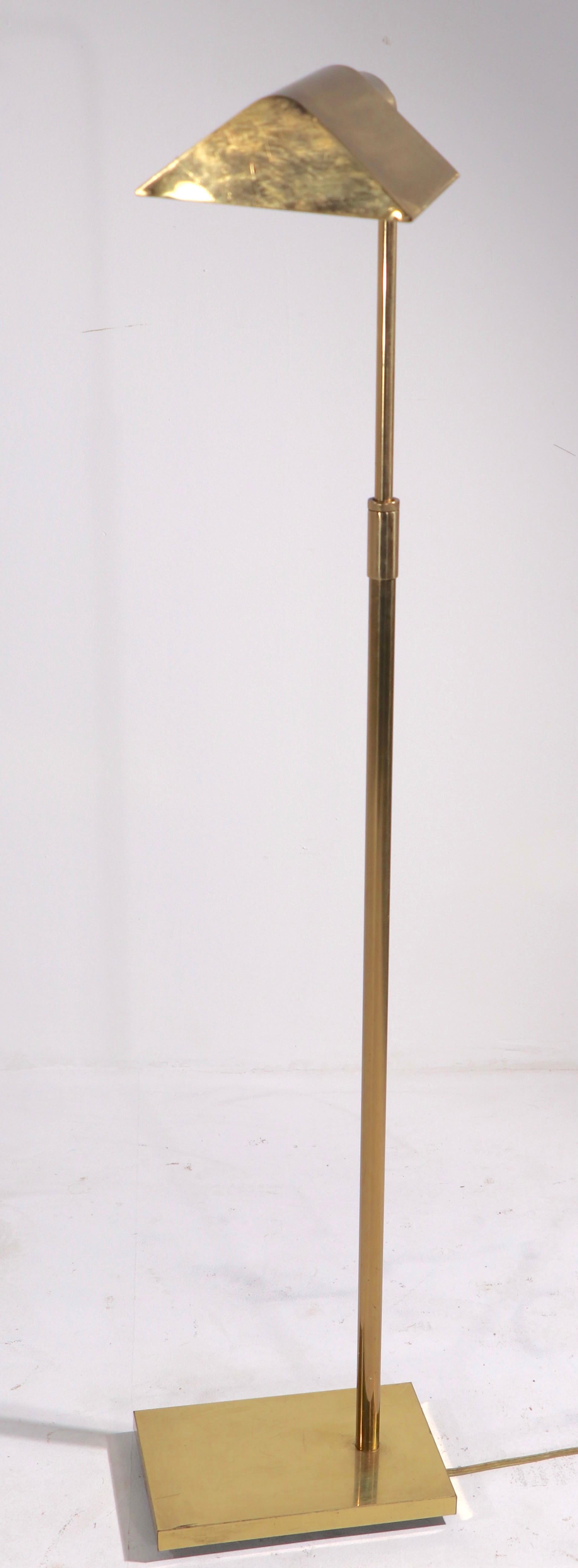 Adjustable Brass Pharmacy Floor Lamp by Koch and Lowy  3