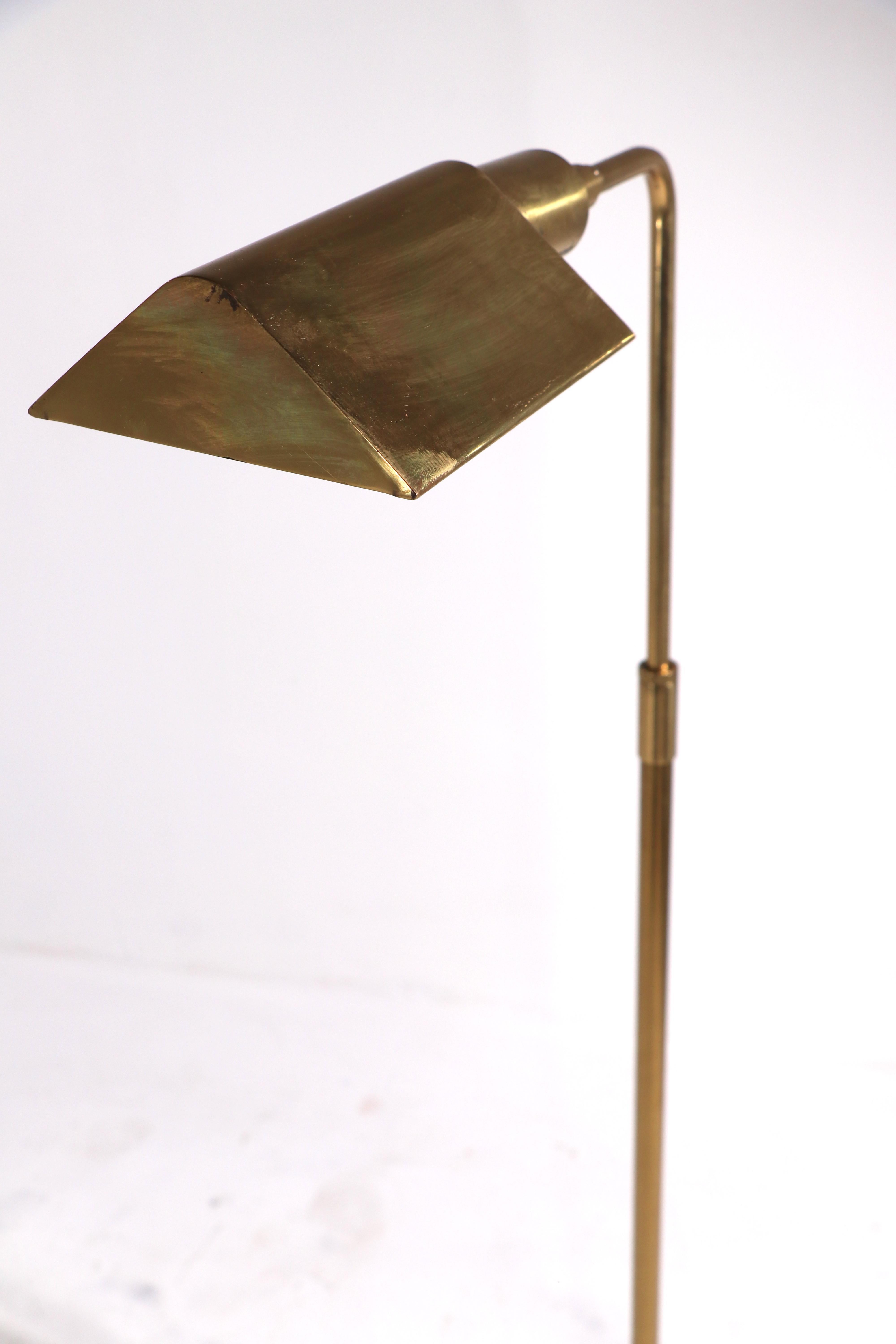 Adjustable Brass Pharmacy Floor Lamp by Koch and Lowy  4