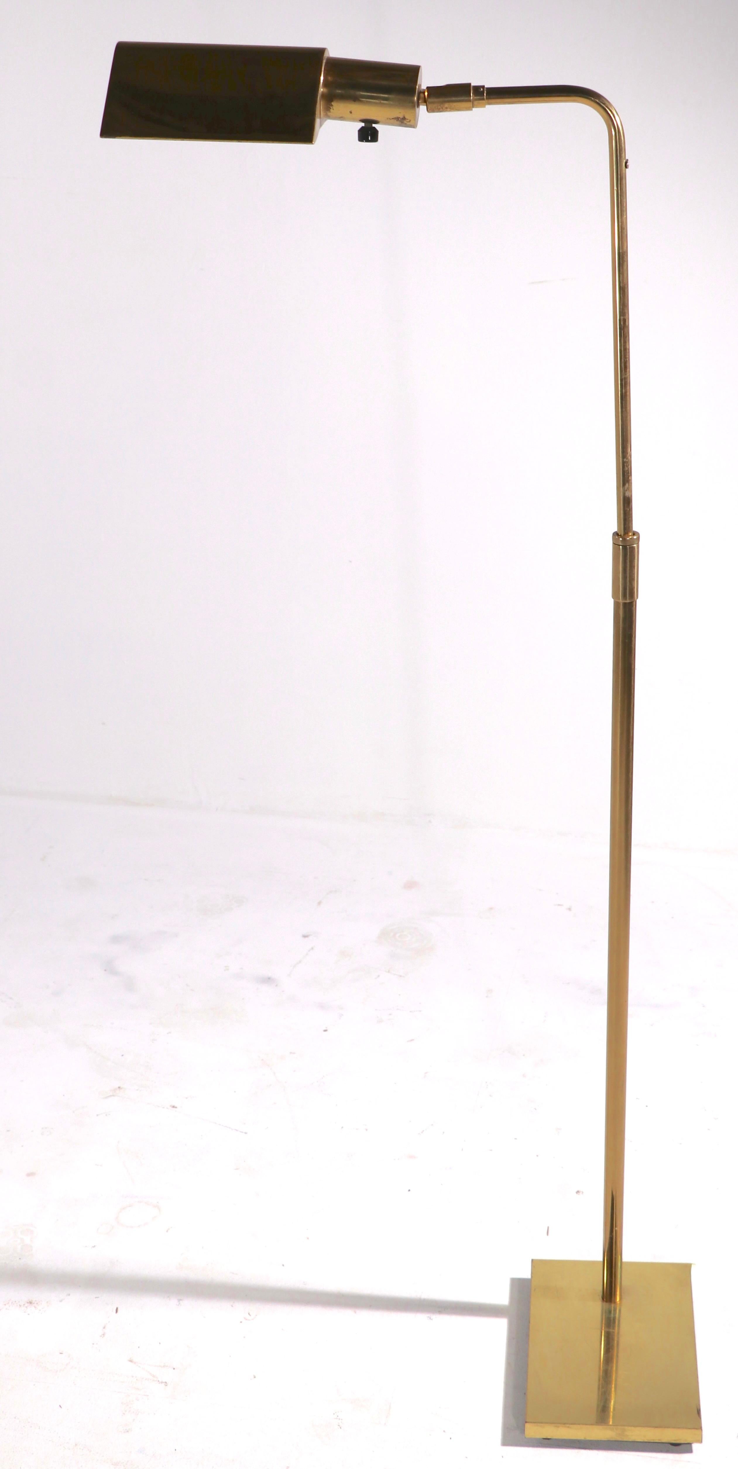 Adjustable Brass Pharmacy Floor Lamp by Koch and Lowy  5