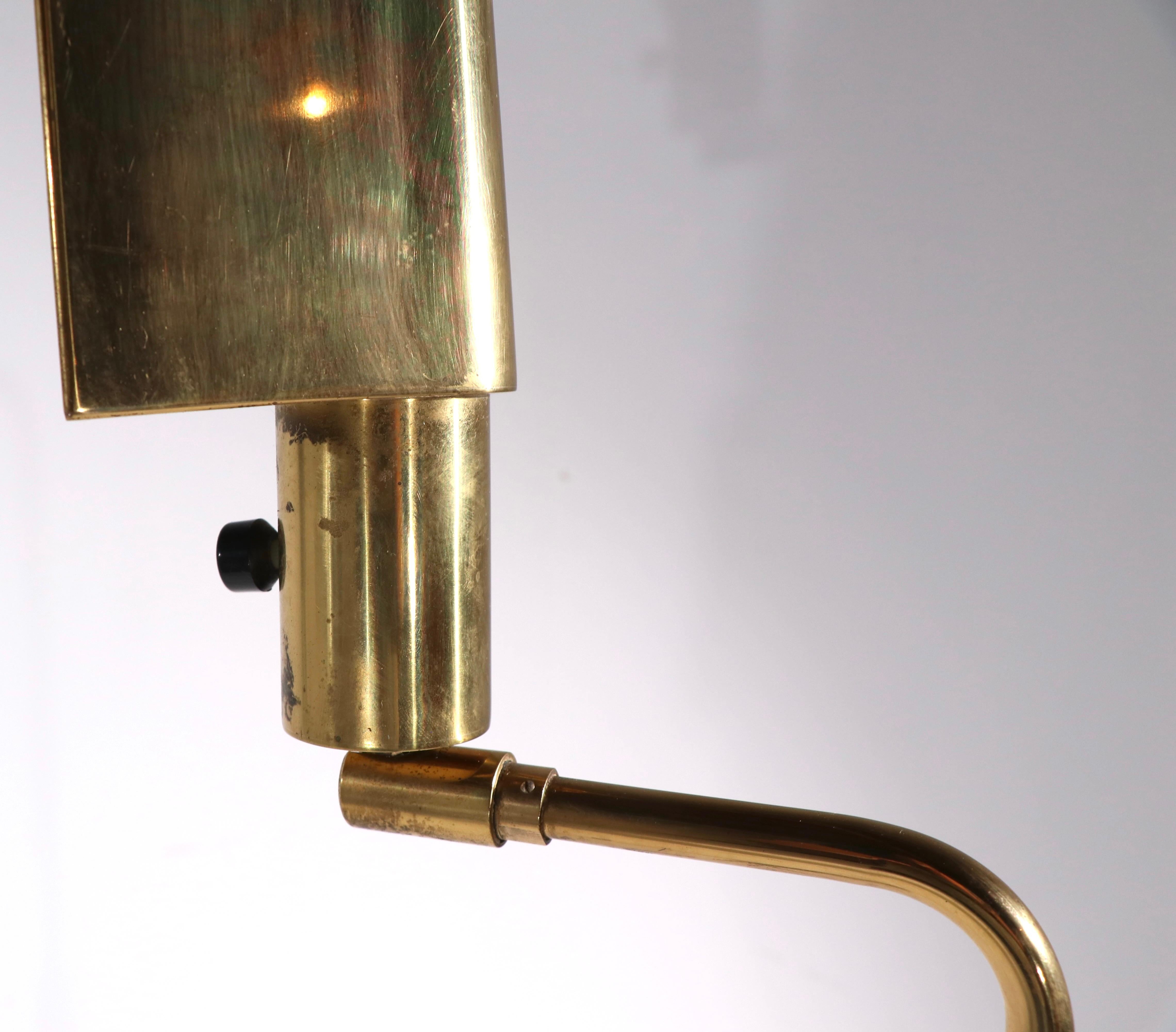 Mid-Century Modern Adjustable Brass Pharmacy Floor Lamp by Koch and Lowy 