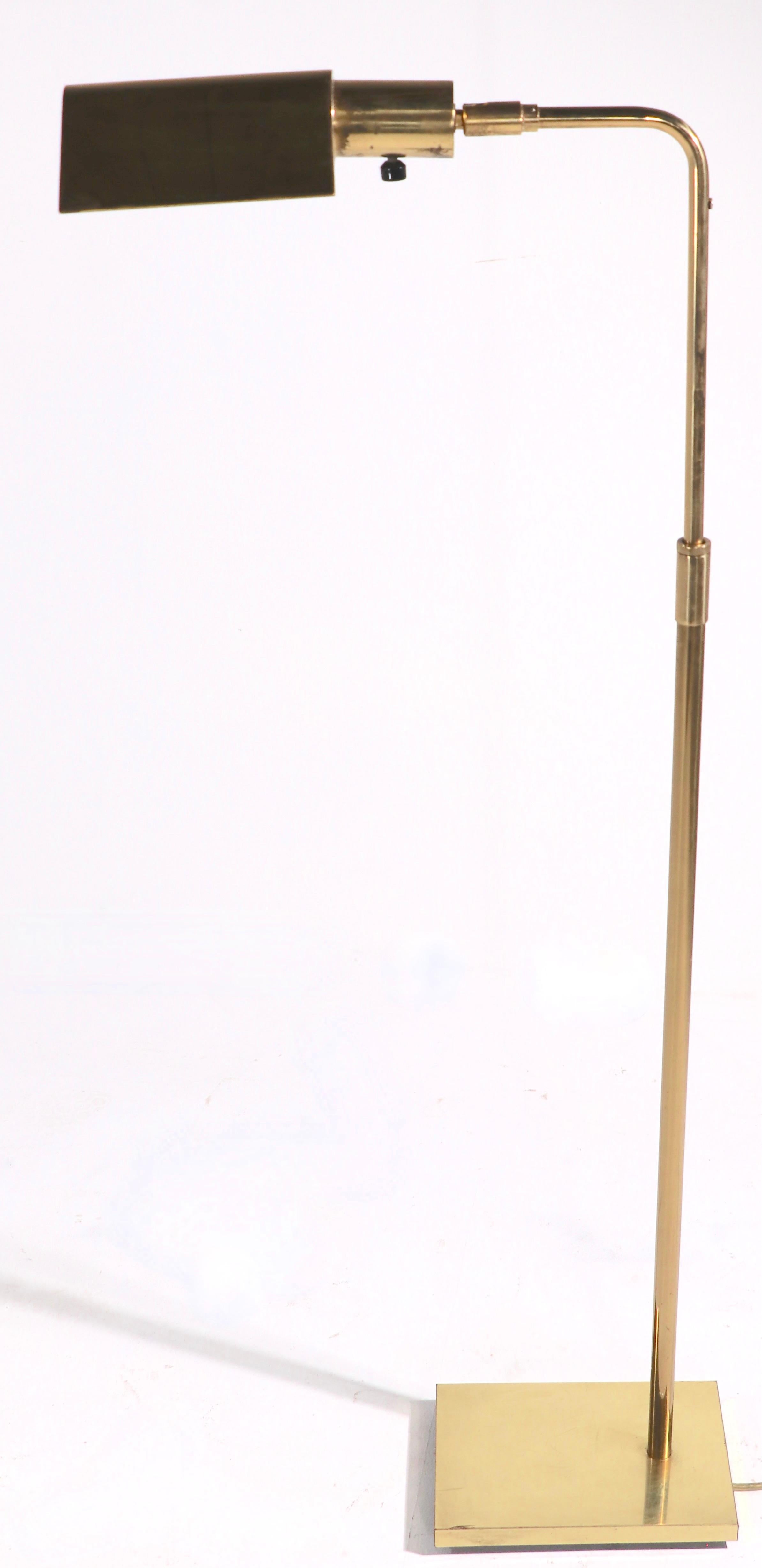 Adjustable Brass Pharmacy Floor Lamp by Koch and Lowy  2