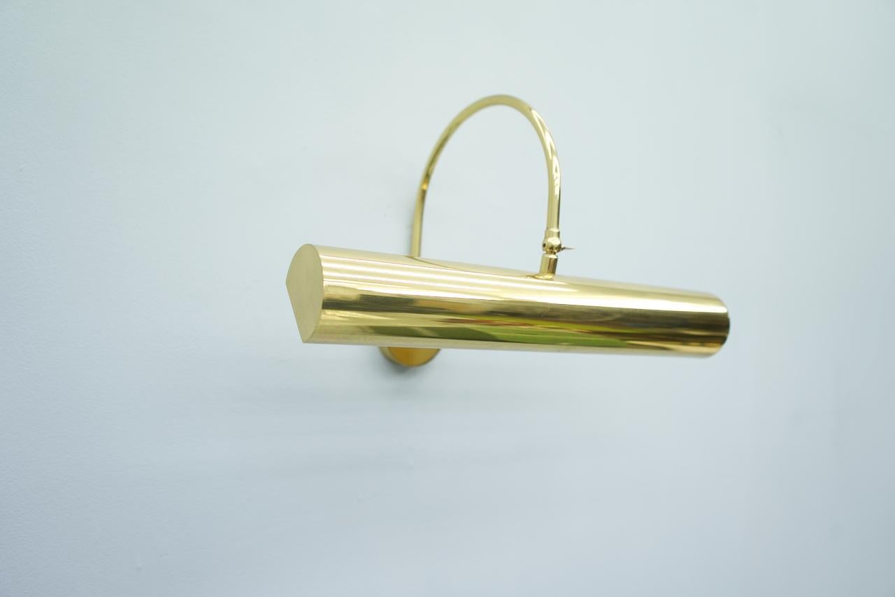 Mid-Century Modern Adjustable Brass Picture Lamp Wall Light, 1970s