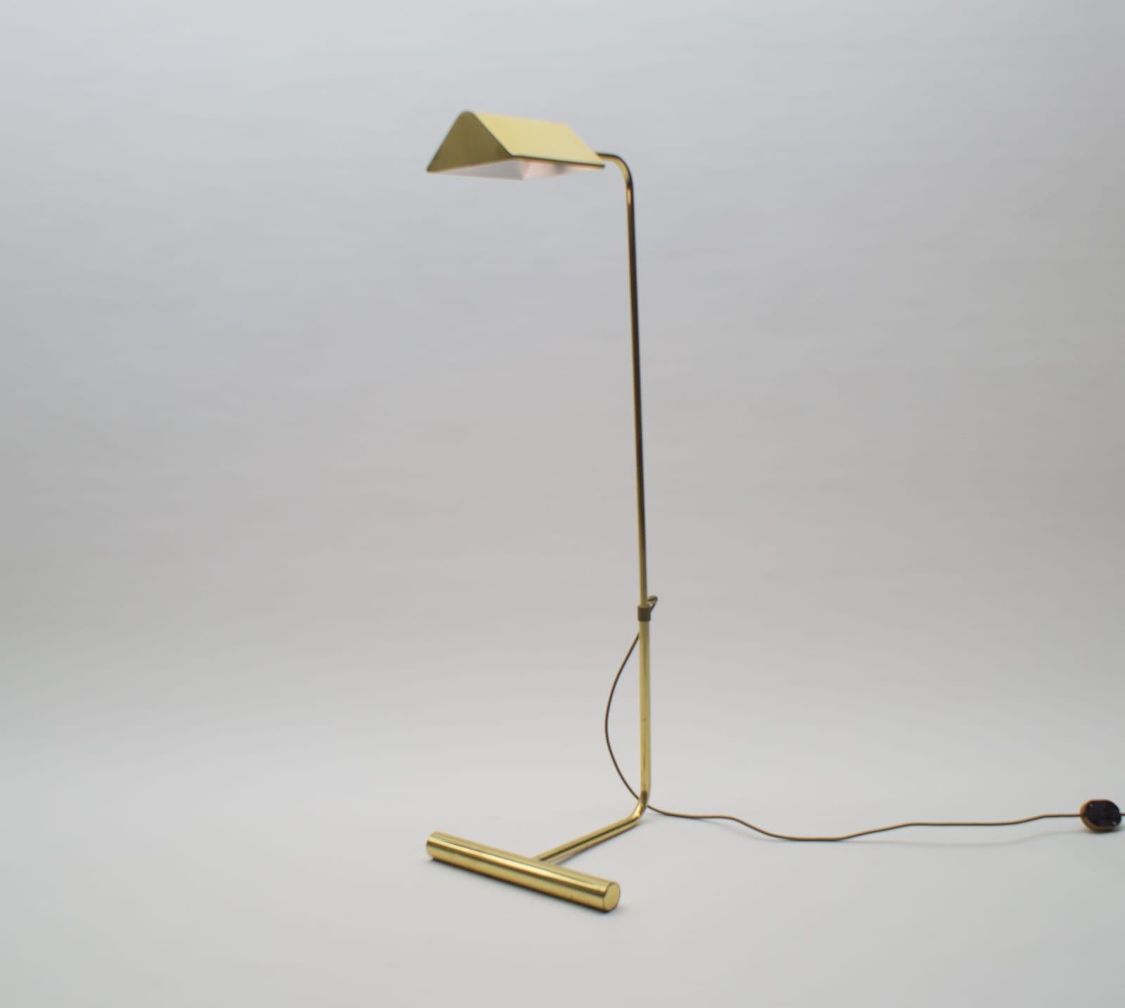 Mid-Century Modern Adjustable Brass Reading Light / Floor Lamp, 1960s