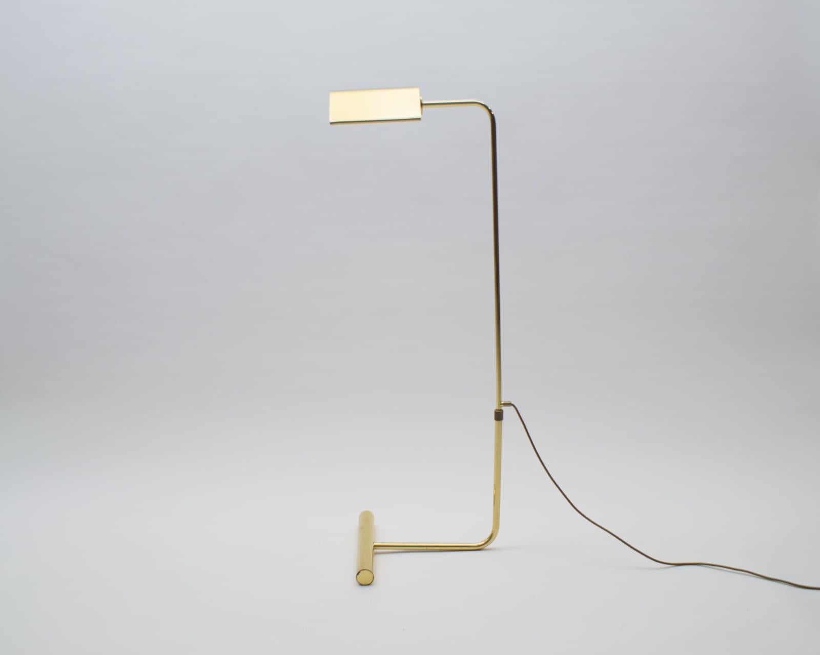 German Adjustable Brass Reading Light / Floor Lamp, 1960s