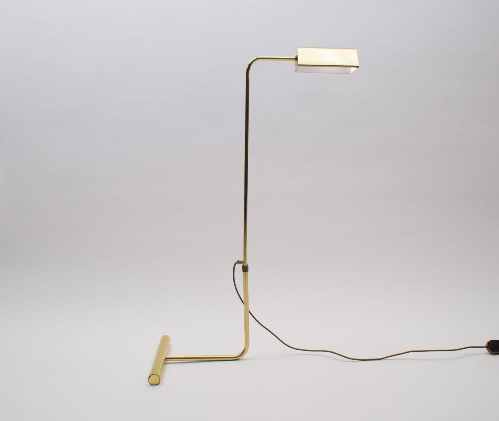 Adjustable Brass Reading Light / Floor Lamp, 1960s In Good Condition In Nürnberg, Bayern