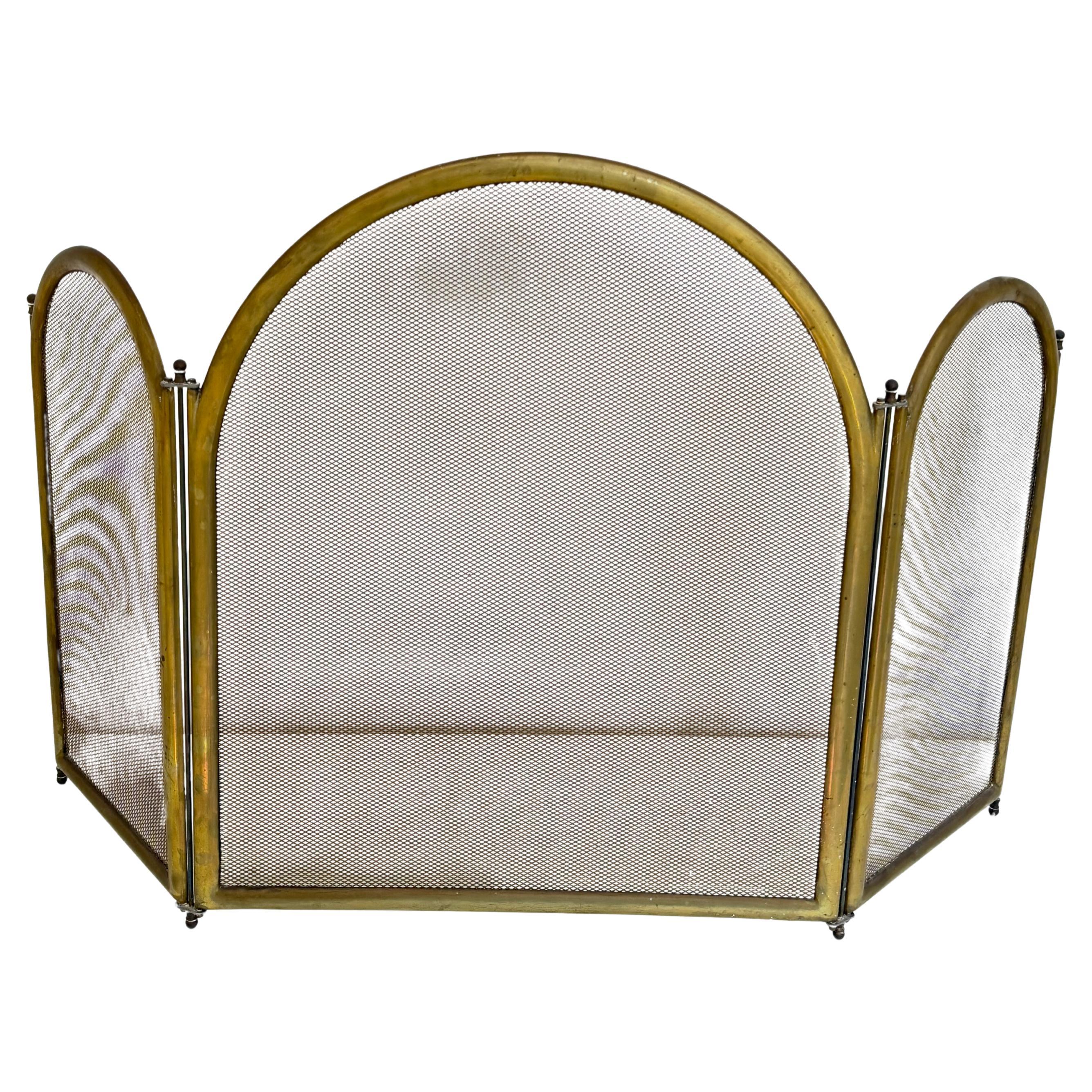 Adjustable Brass Spark Guard, Made in Italy, 1970s in vendita