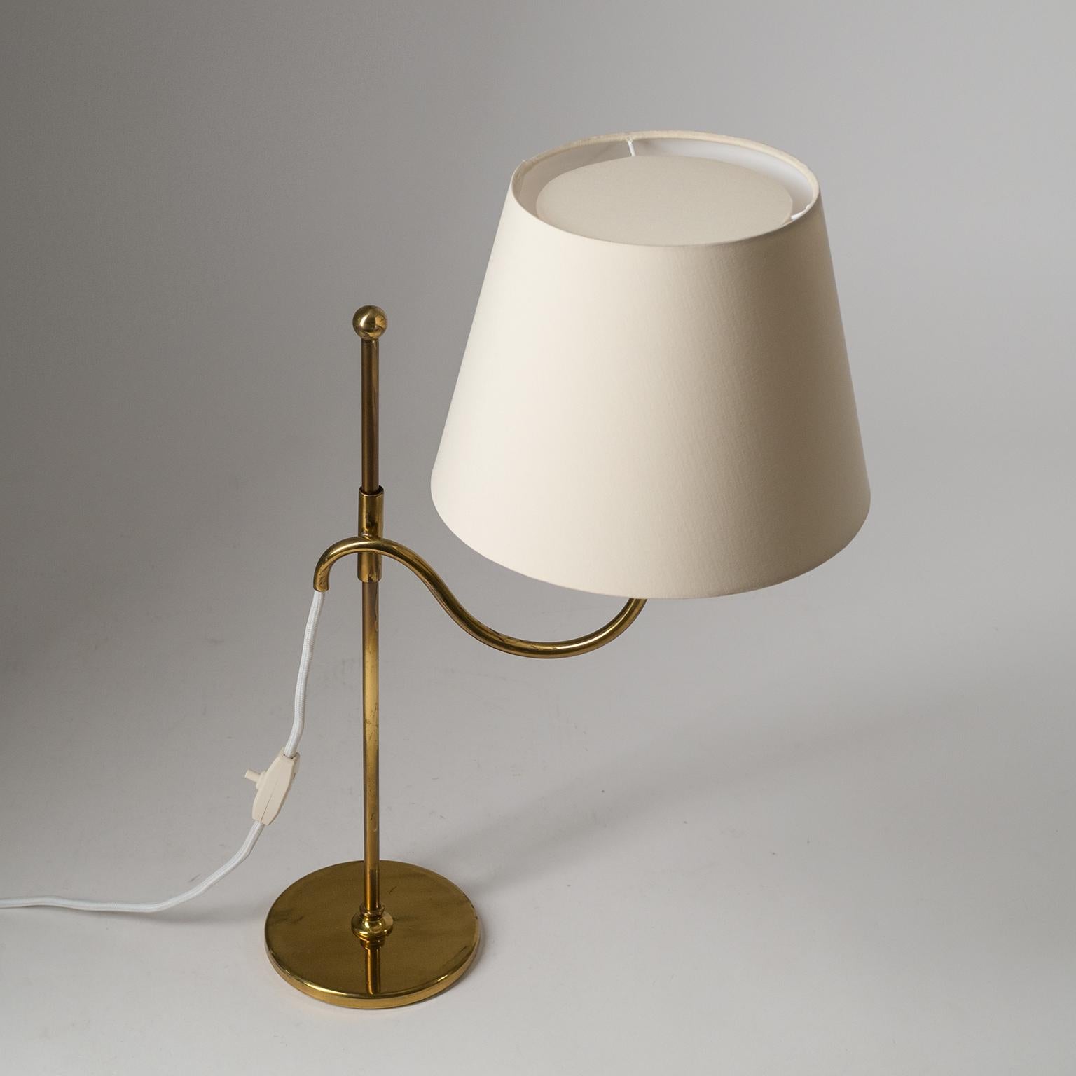 Adjustable Brass Table Lamp, 1940s 6