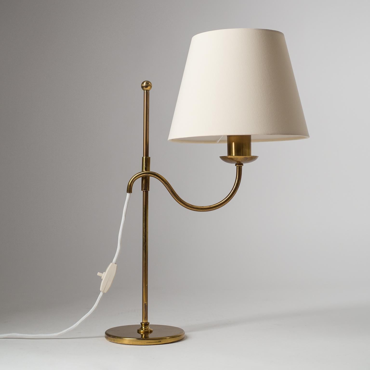 Adjustable Brass Table Lamp, 1940s 9