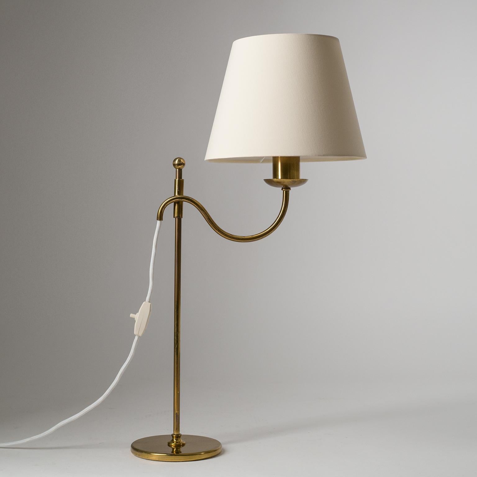 Adjustable Brass Table Lamp, 1940s 1