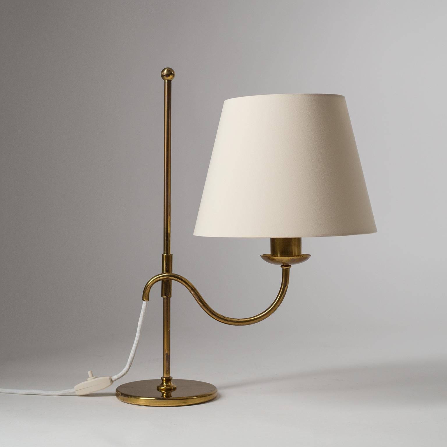 Adjustable Brass Table Lamp, 1940s 2