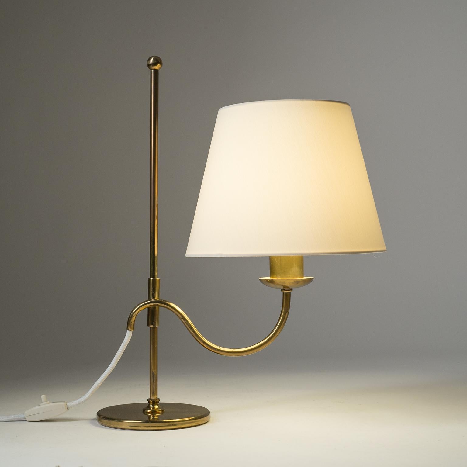 Adjustable Brass Table Lamp, 1940s 3