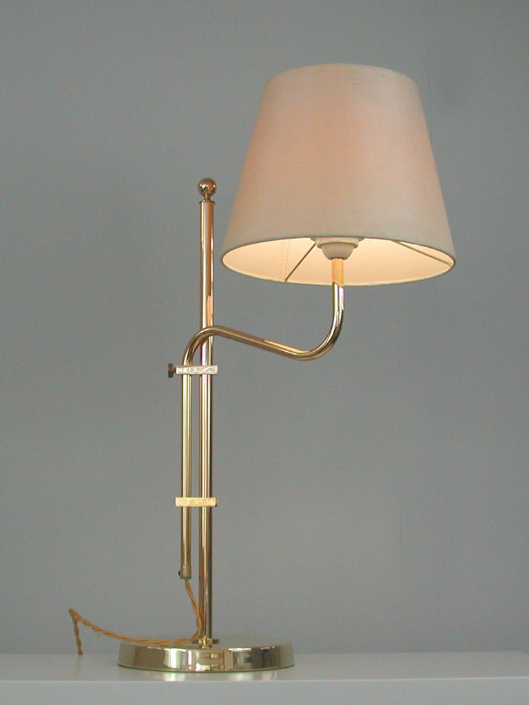 Adjustable Brass Table Lamp by Bergboms, Sweden, 1950s For Sale 4