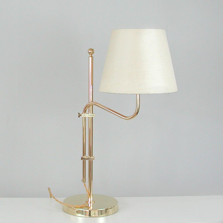 Adjustable Brass Table Lamp by Bergboms, Sweden, 1950s For Sale 11