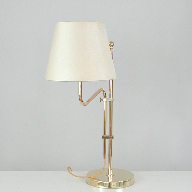 Swedish Adjustable Brass Table Lamp by Bergboms, Sweden, 1950s For Sale
