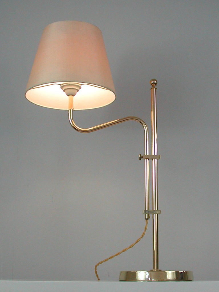 Adjustable Brass Table Lamp by Bergboms, Sweden, 1950s For Sale 2