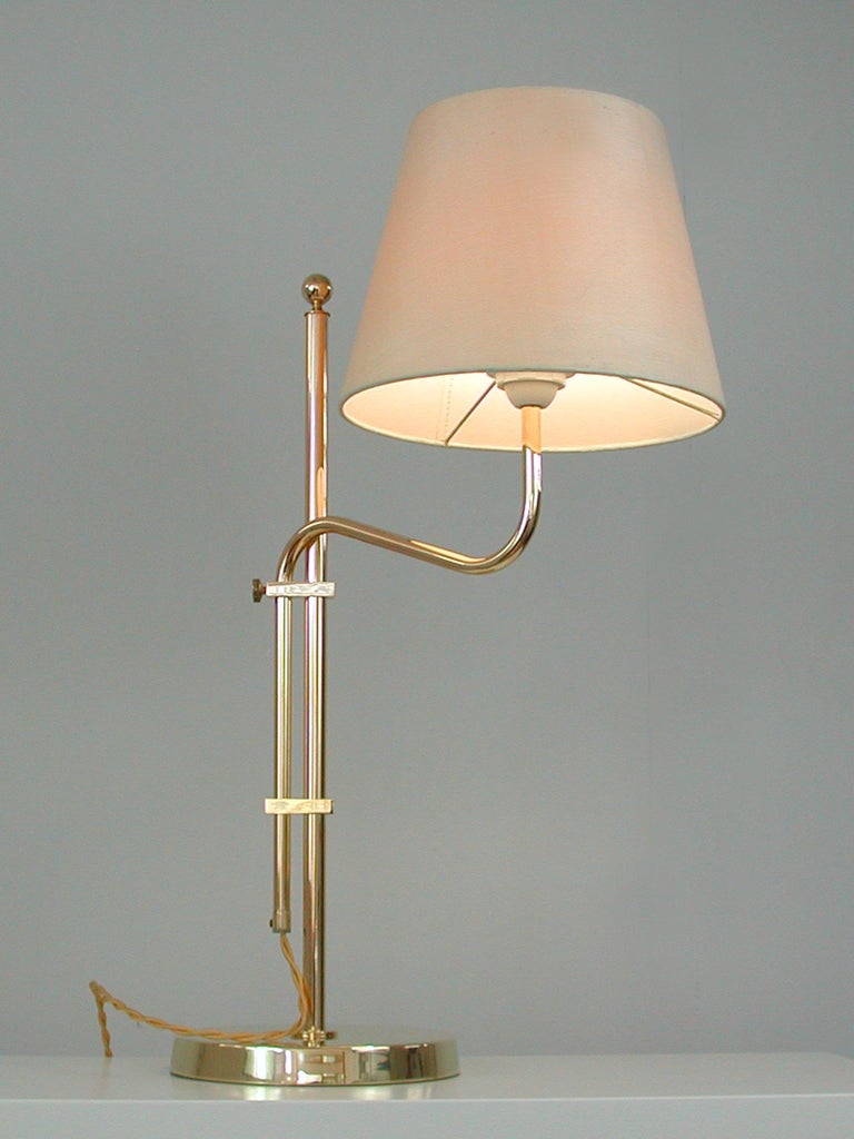 Adjustable Brass Table Lamp by Bergboms, Sweden, 1950s For Sale 3