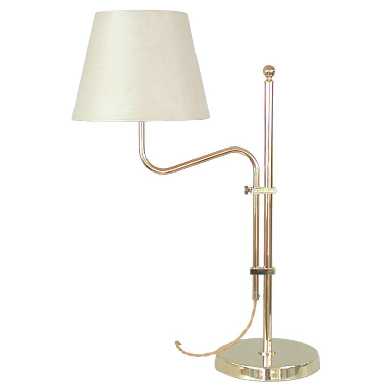 Adjustable Brass Table Lamp by Bergboms, Sweden, 1950s For Sale
