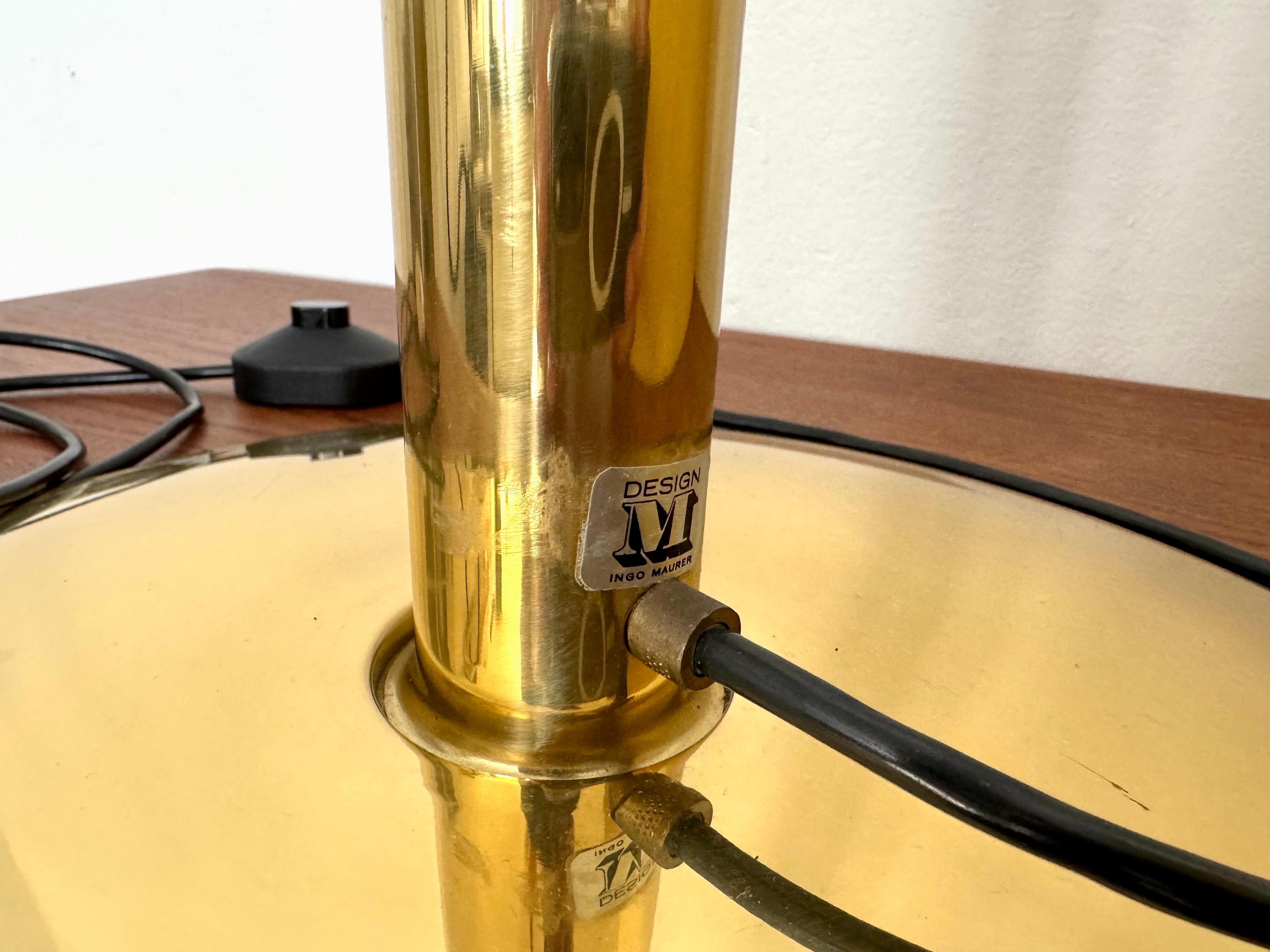 Lampada da terra a telescopio regolabile in ottone di Ingo Maurer per Design M. in vendita 11