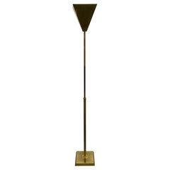 Adjustable Brass Torchère Lamp by Nessen