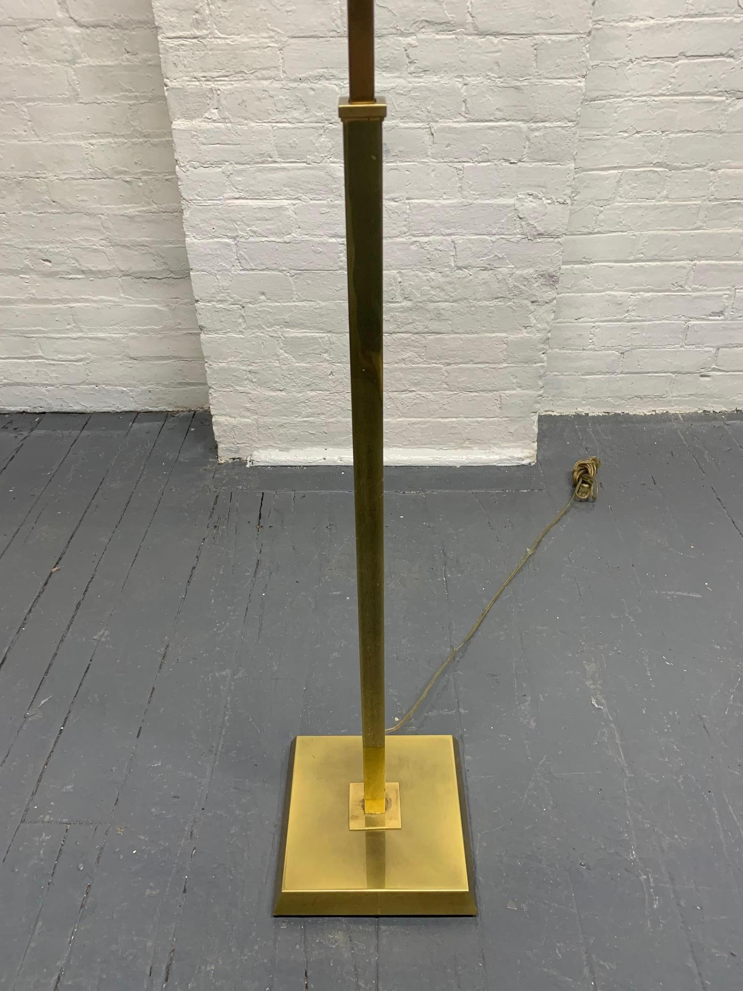 Mid-20th Century Adjustable Brass Torchère Lamp by Nessen For Sale
