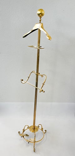 Adjustable Brass Valet Coat Rack by Glo-Mar Art Works
