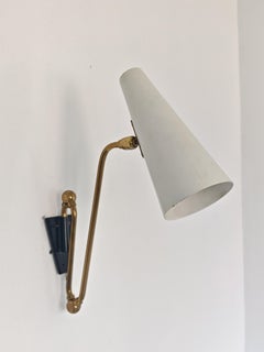 Applique murale réglable en laiton, attribuée à Oscar Torlasco pour Lumi Milano, Italie, années 1950