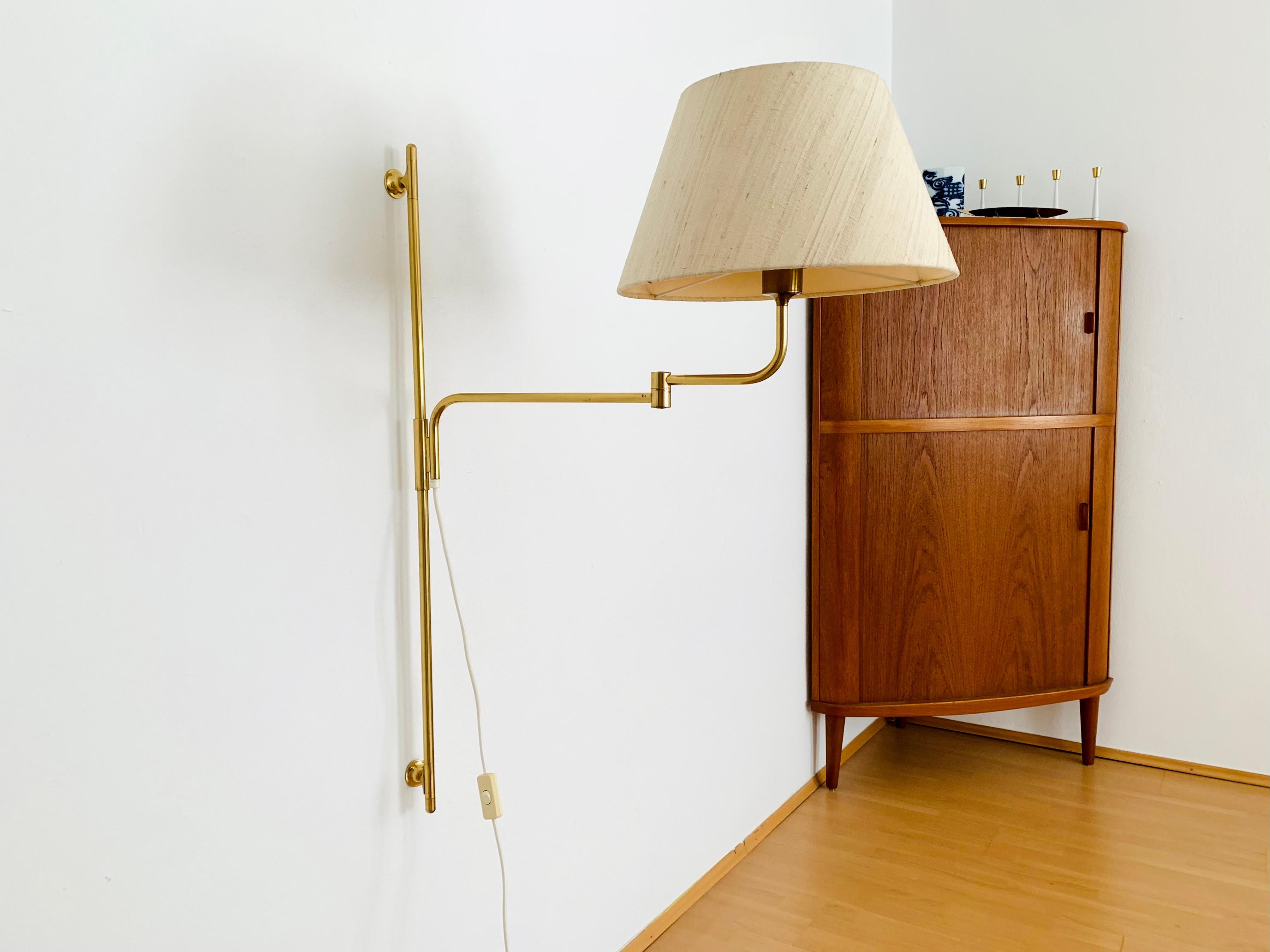 Late 20th Century Adjustable Brass Wall Lamp by Florian Schulz For Sale