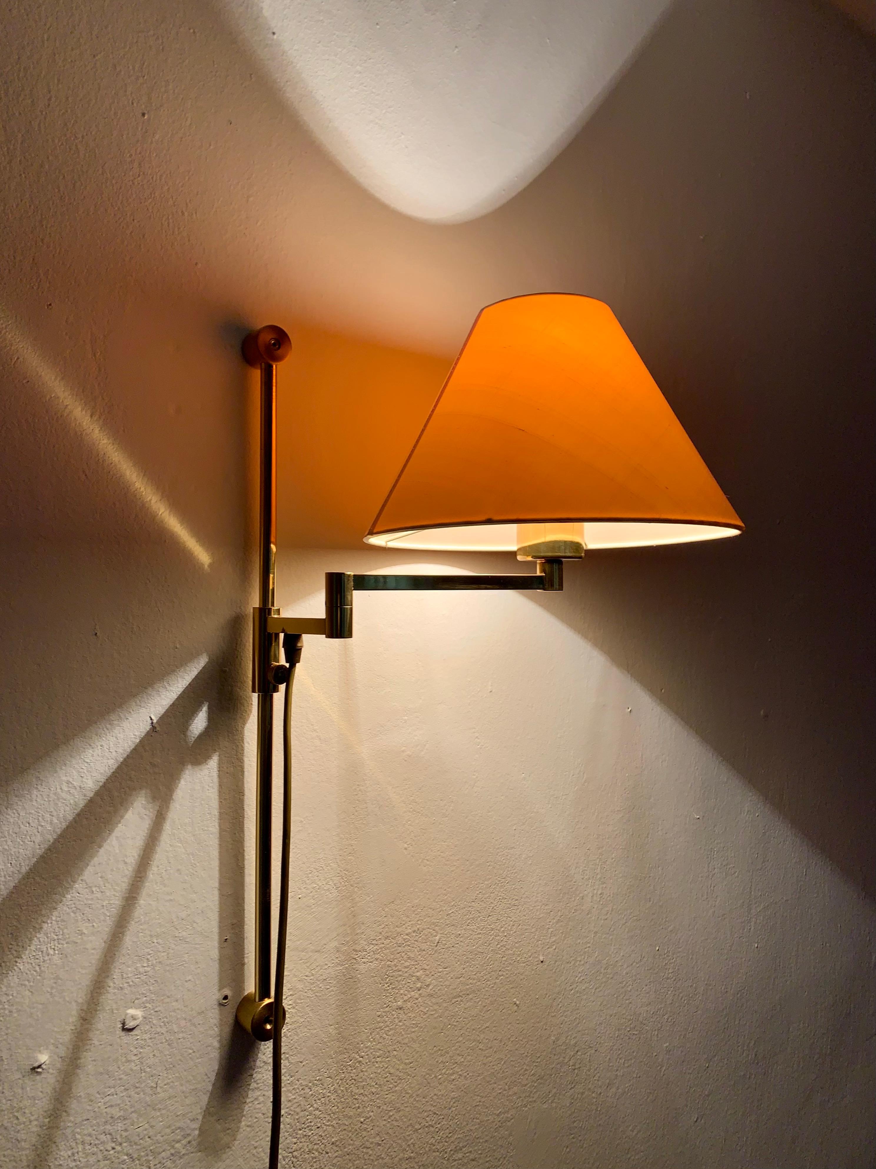 Adjustable Brass Wall Lamp For Sale 4