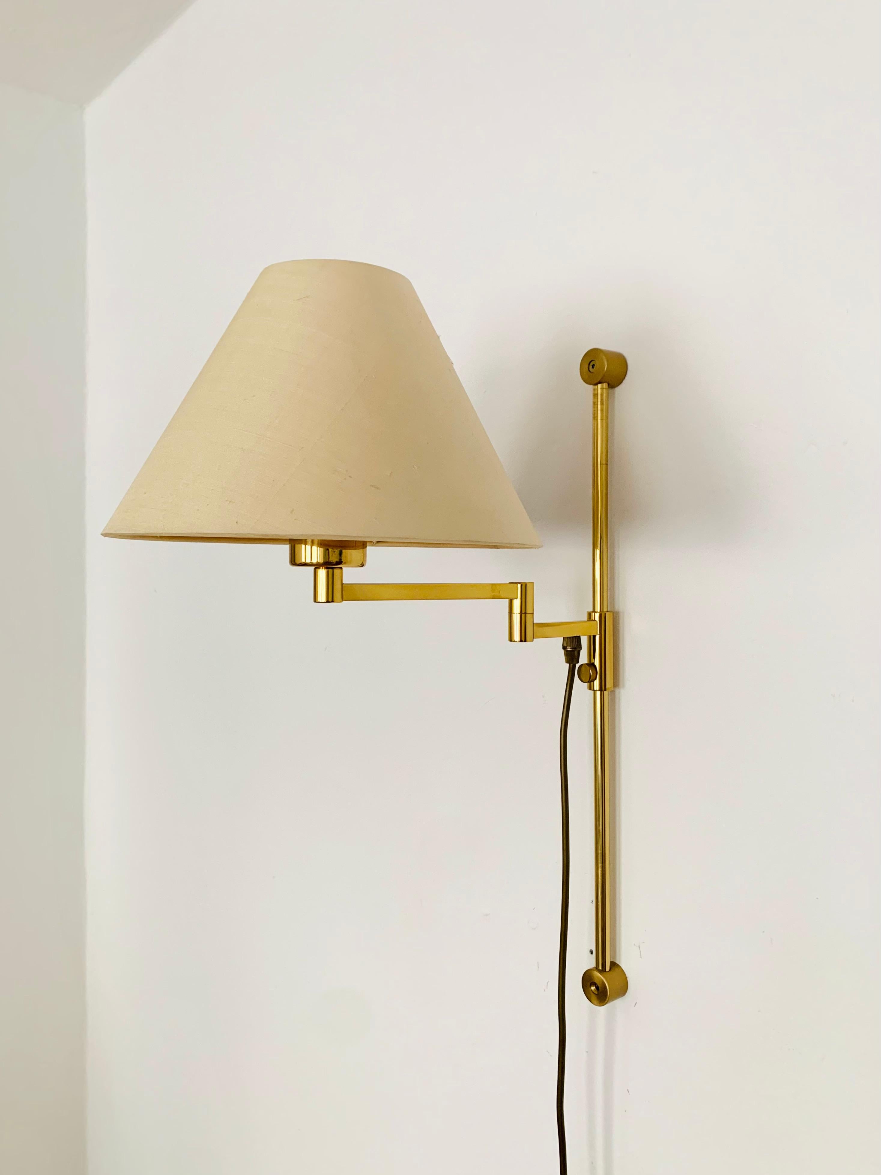 Mid-Century Modern Adjustable Brass Wall Lamp For Sale