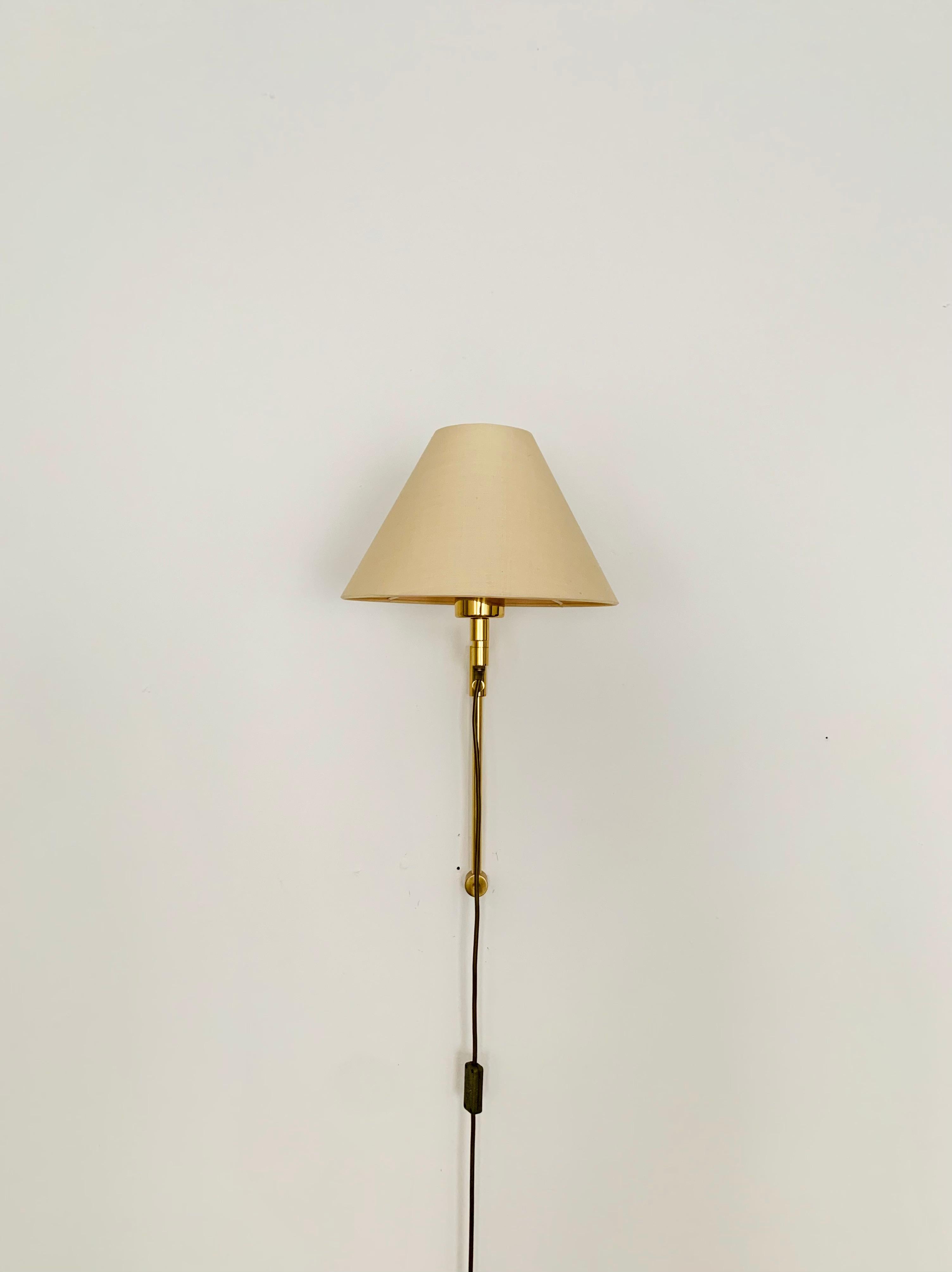 German Adjustable Brass Wall Lamp For Sale