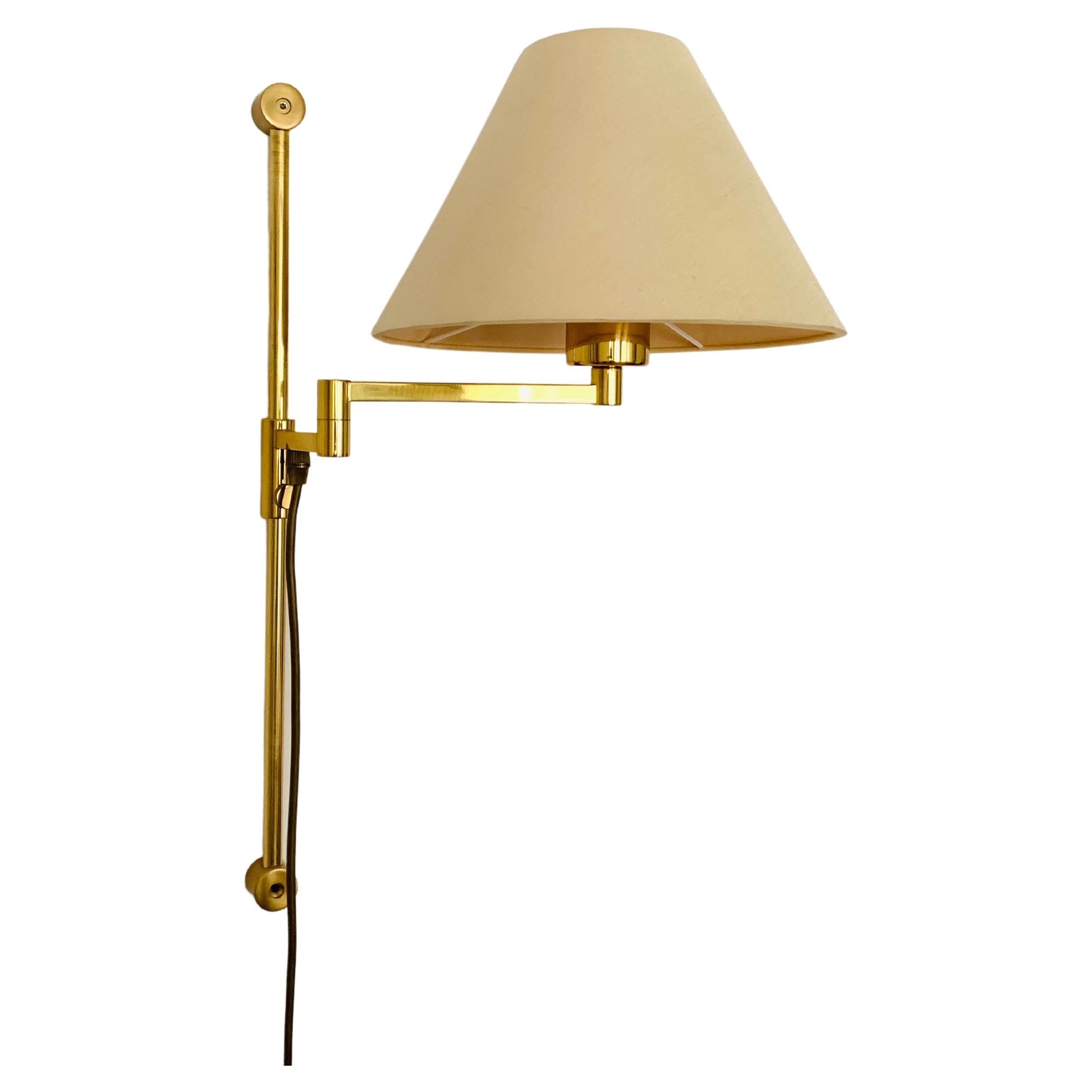 Adjustable Brass Wall Lamp For Sale
