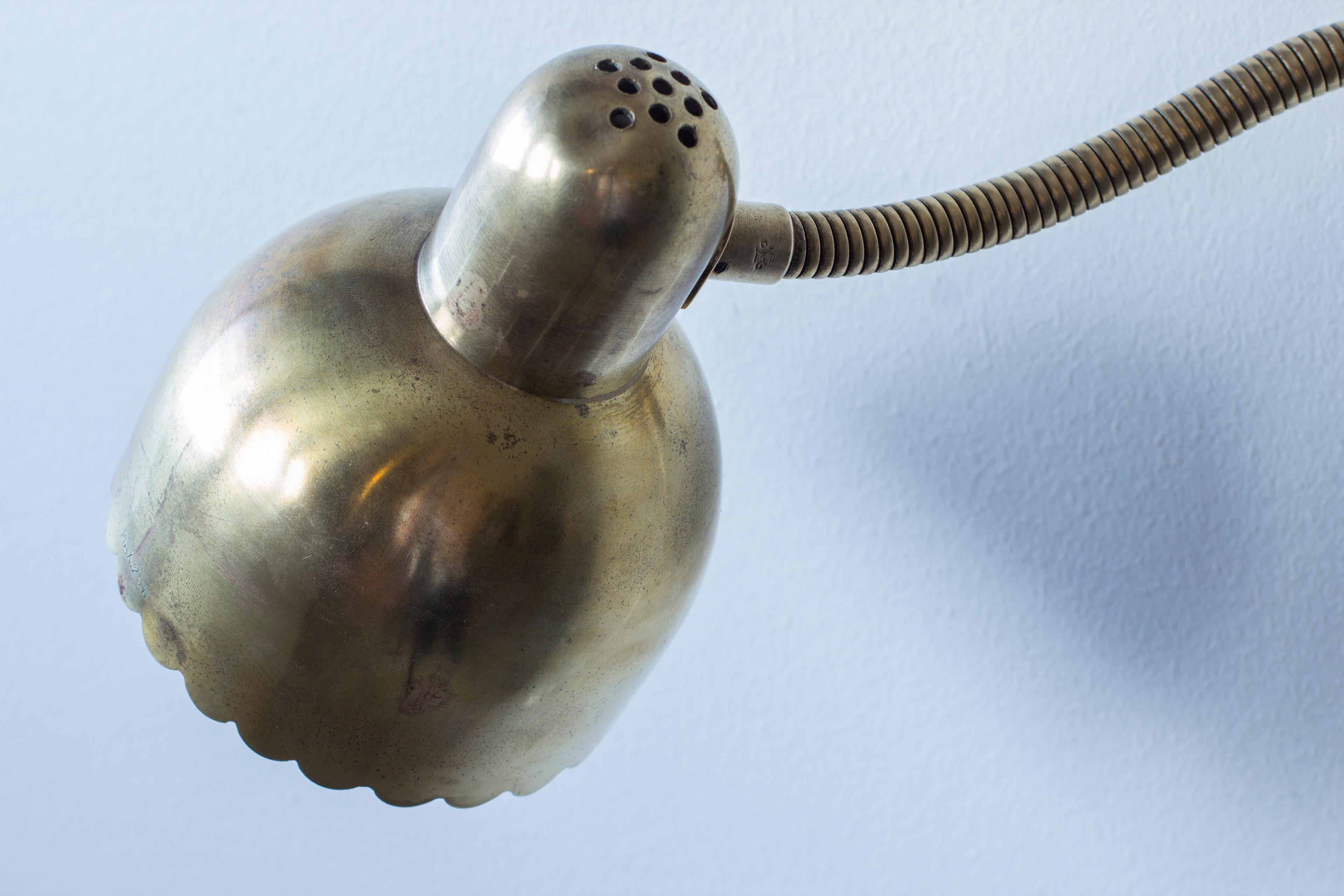 Adjustable Brass wall lamp no. 191 by E. Hansson & Co, Sweden Swedish modern For Sale 4